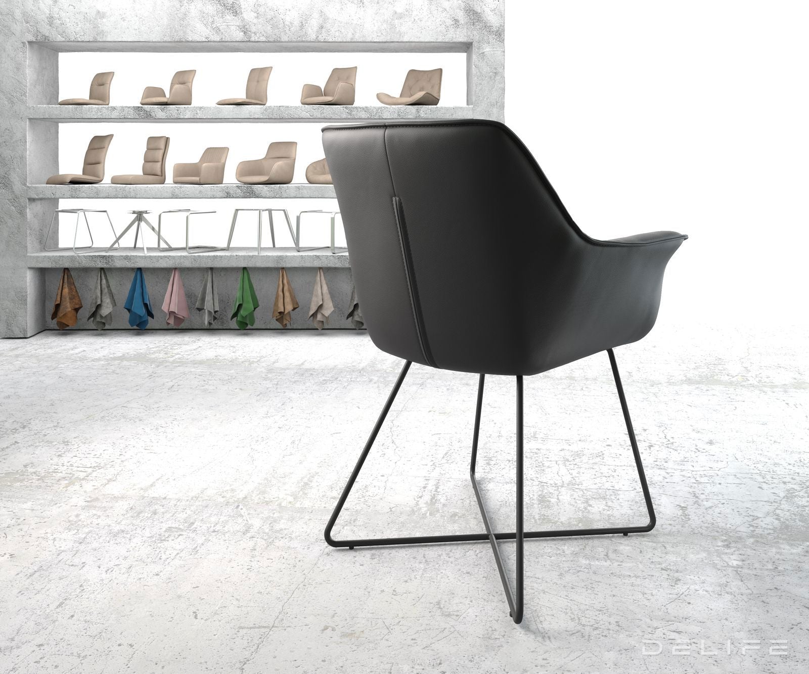 Jedilni stol Keila, Material: Usnje