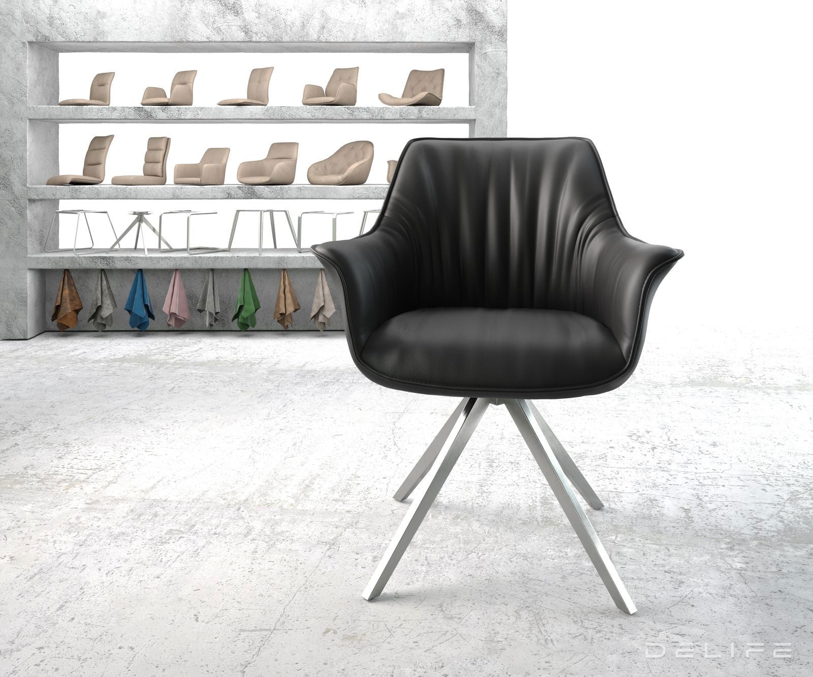 Jedilni stol Keila, Material: Usnje