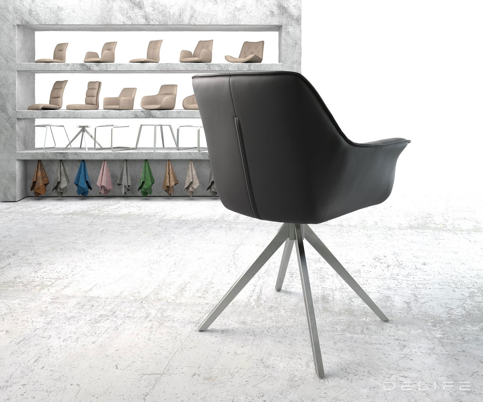 Jedilni stol Keila, Material: Usnje