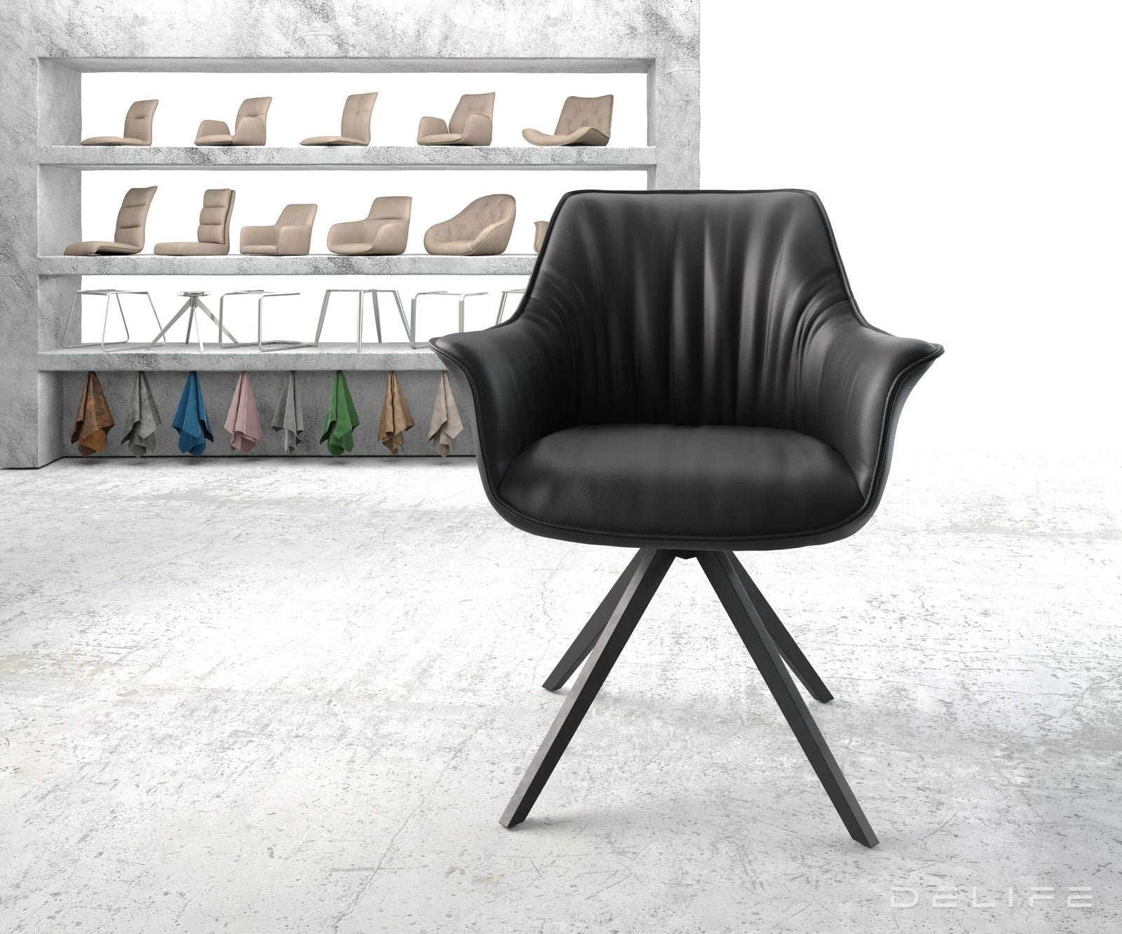 Jedilni stol Keila, Material: Usnje