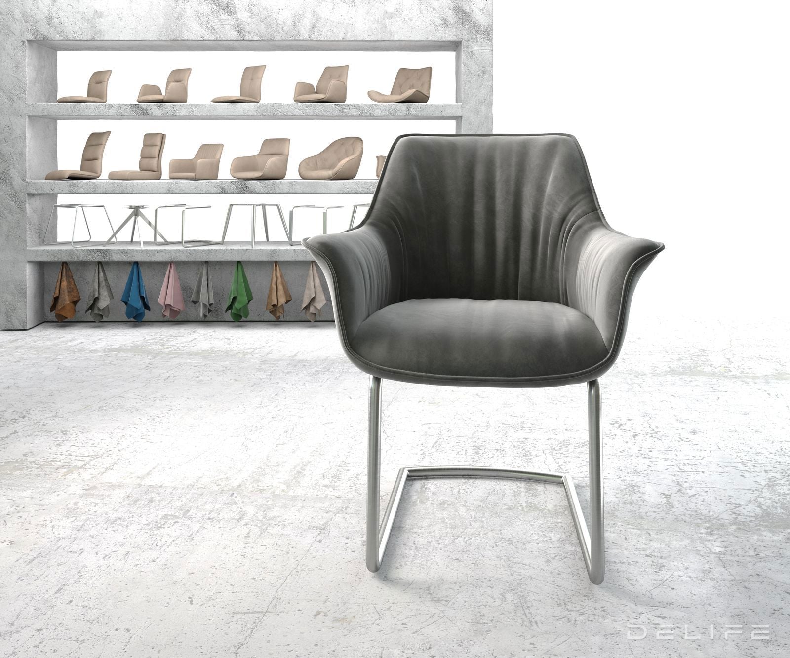 Jedilni stol Keila, Material: Žamet