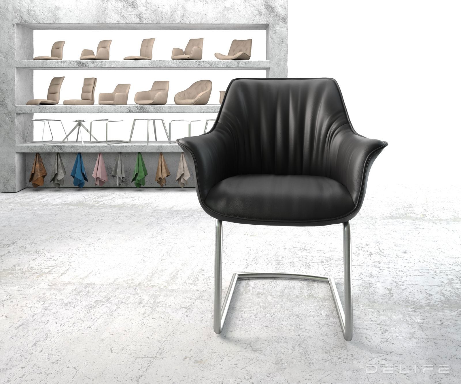 Jedilni stol Keila, Material: Usnje