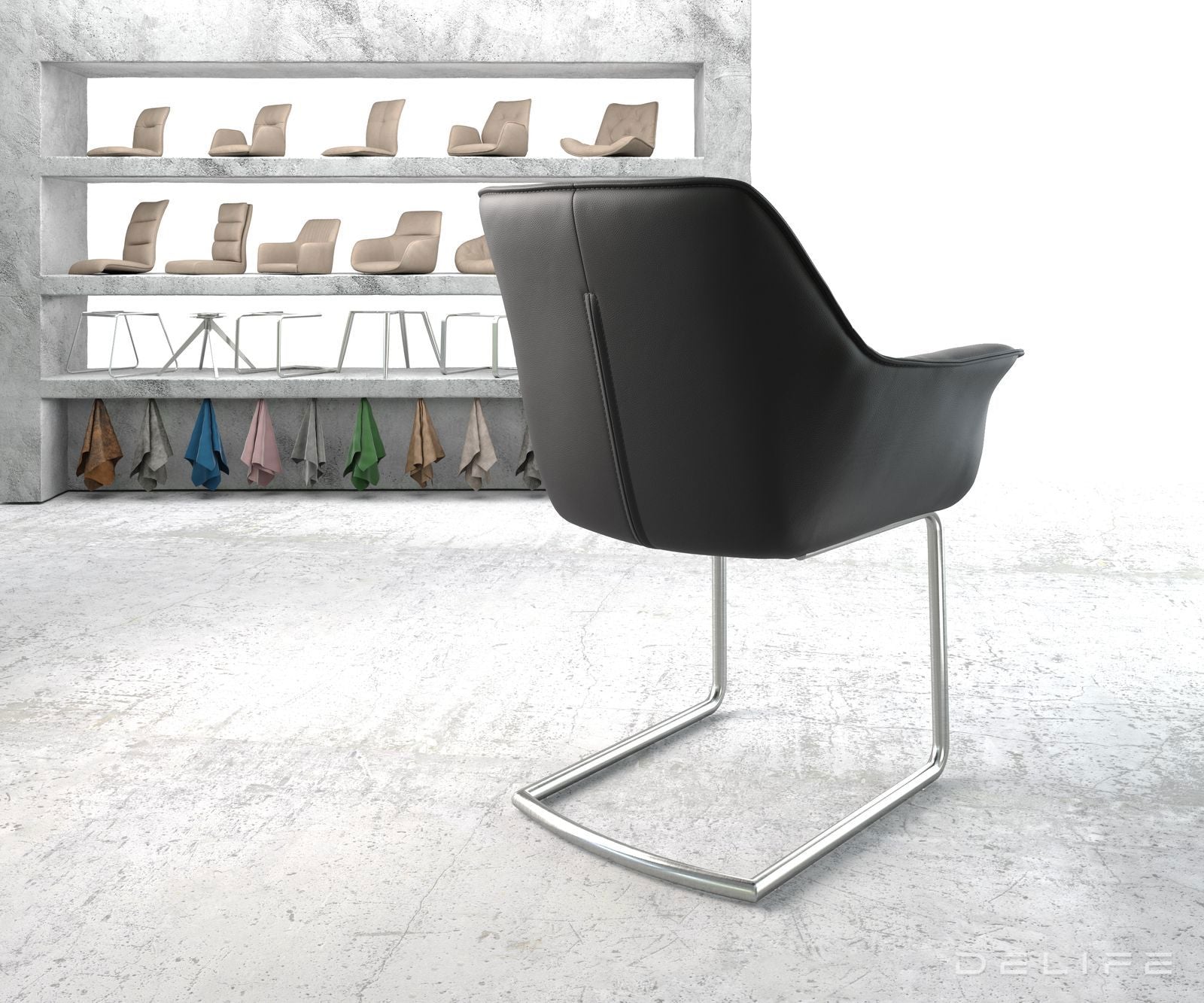 Jedilni stol Keila, Material: Usnje