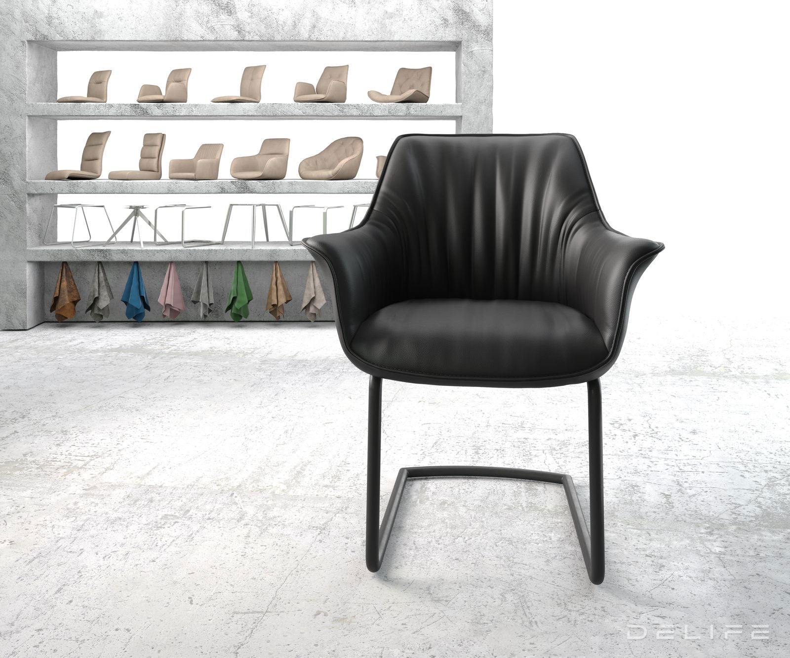 Jedilni stol Keila, Material: Usnje