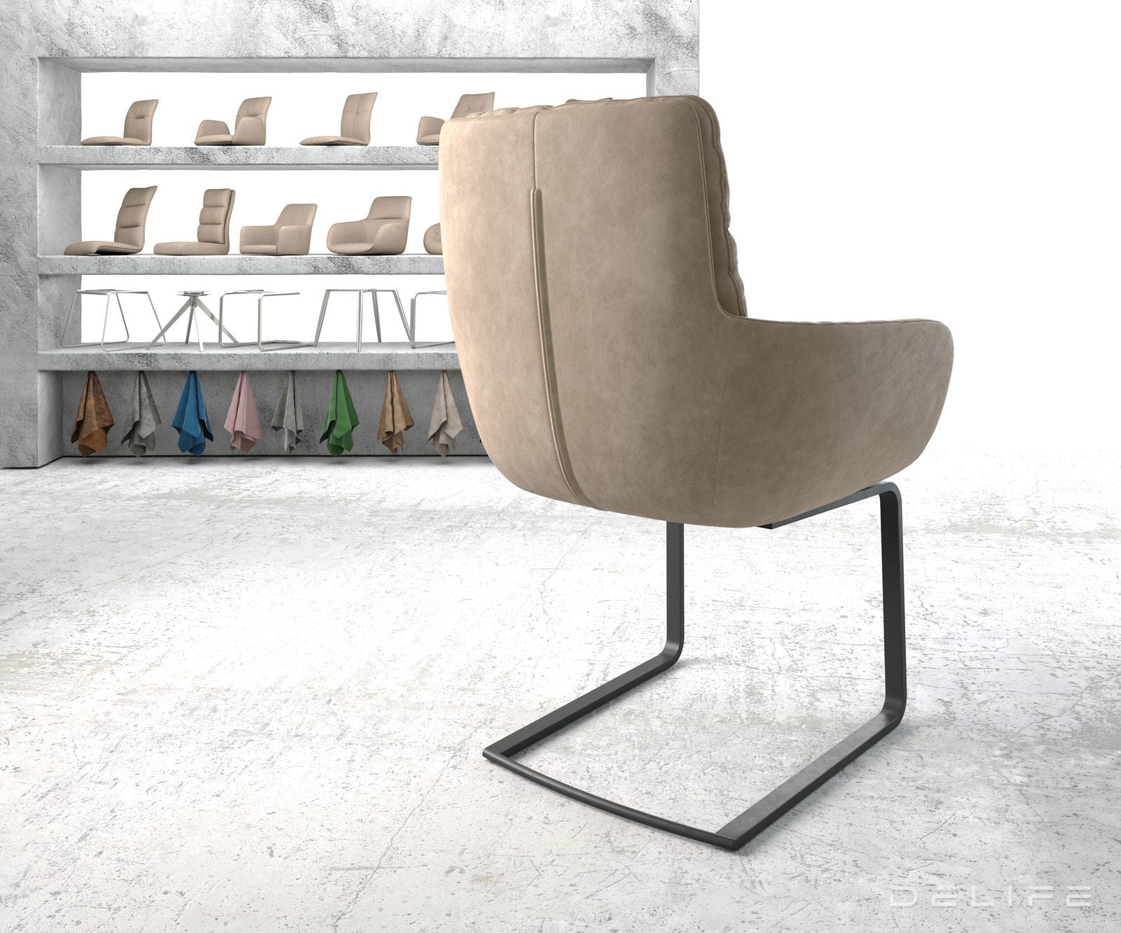 Jedilni stol Abelia z nasloni za roke, Material: Mikrofibra