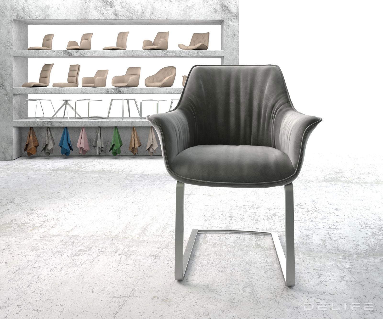 Jedilni stol Keila, Material: Žamet