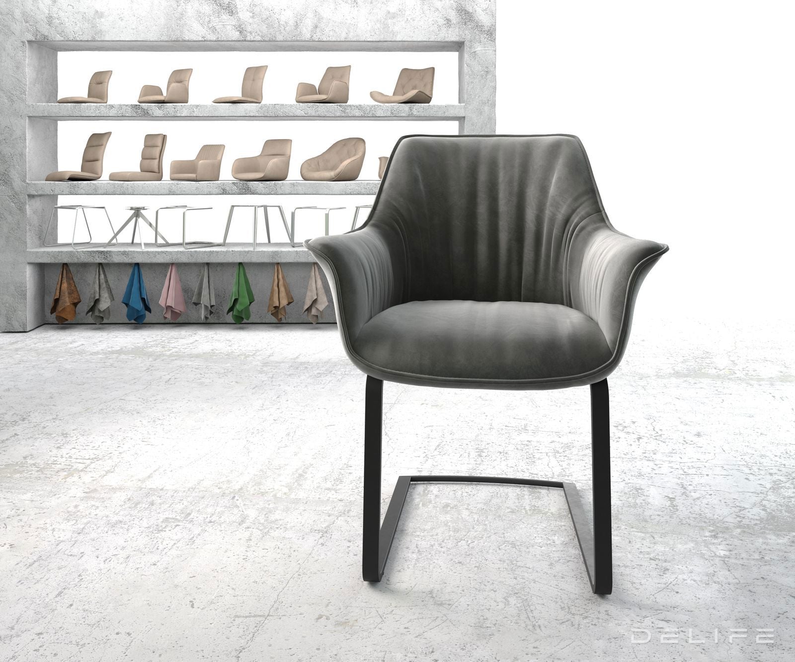 Jedilni stol Keila, Material: Žamet