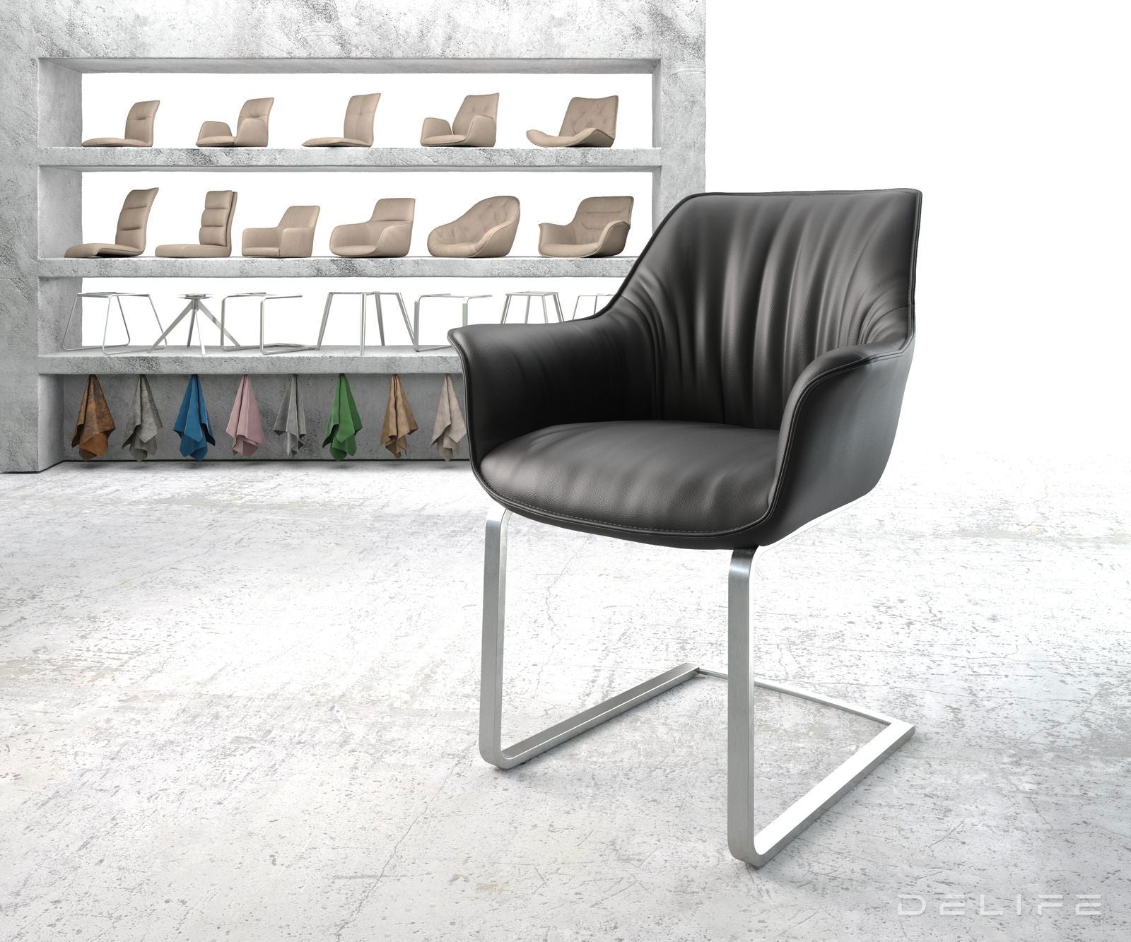 Jedilni stol Keila, Material: Usnje