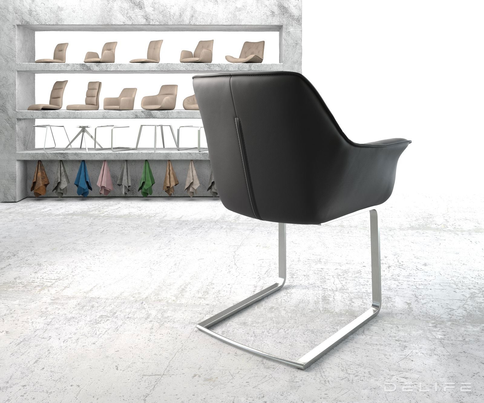 Jedilni stol Keila, Material: Usnje