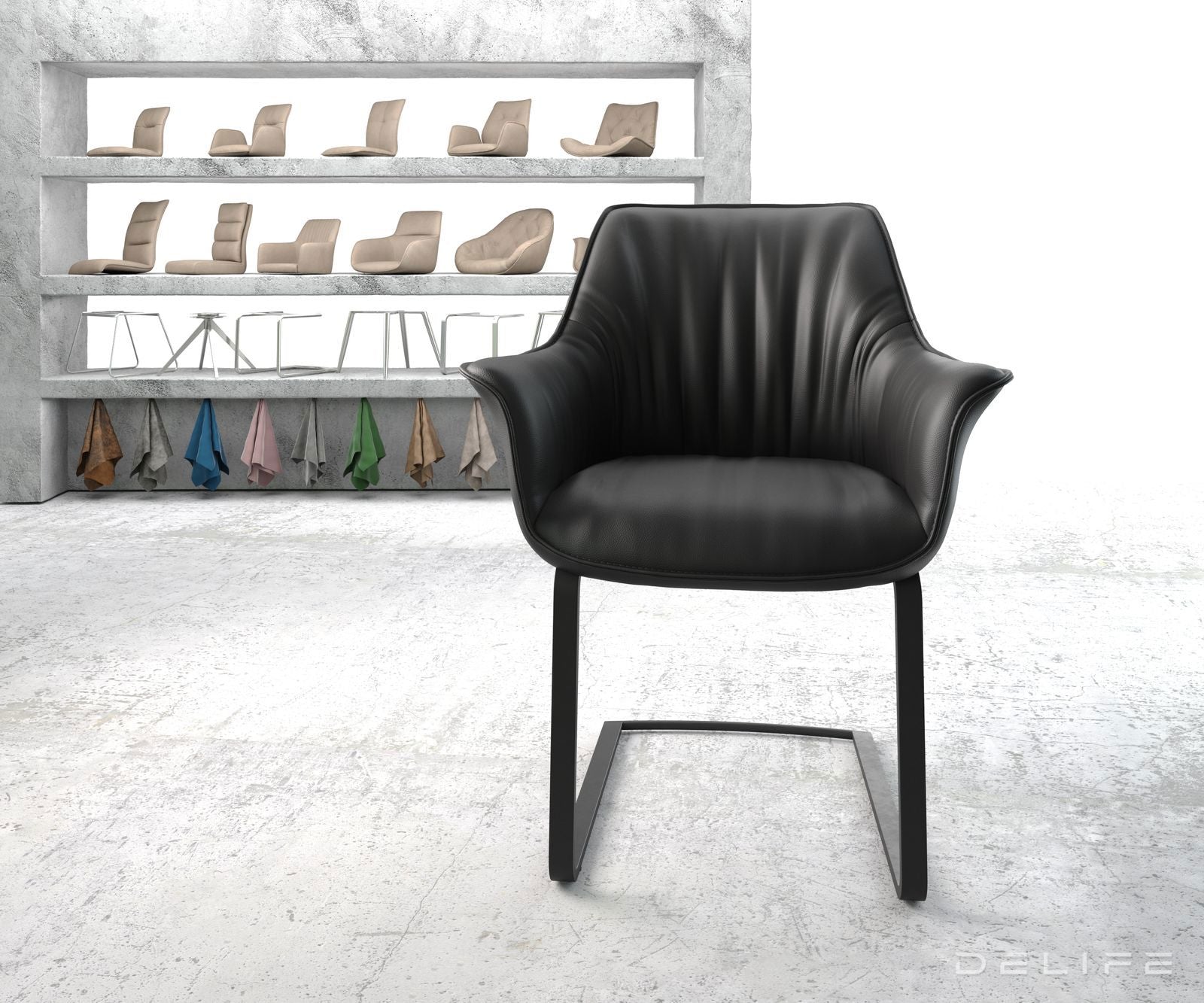 Jedilni stol Keila, Material: Usnje