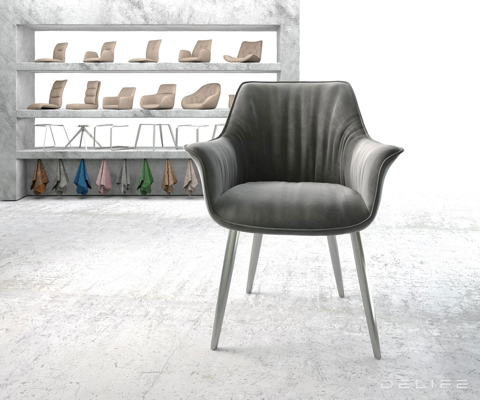 Jedilni stol Keila, Material: Žamet