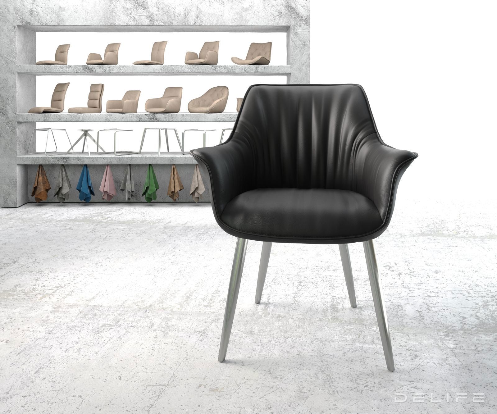 Jedilni stol Keila, Material: Usnje