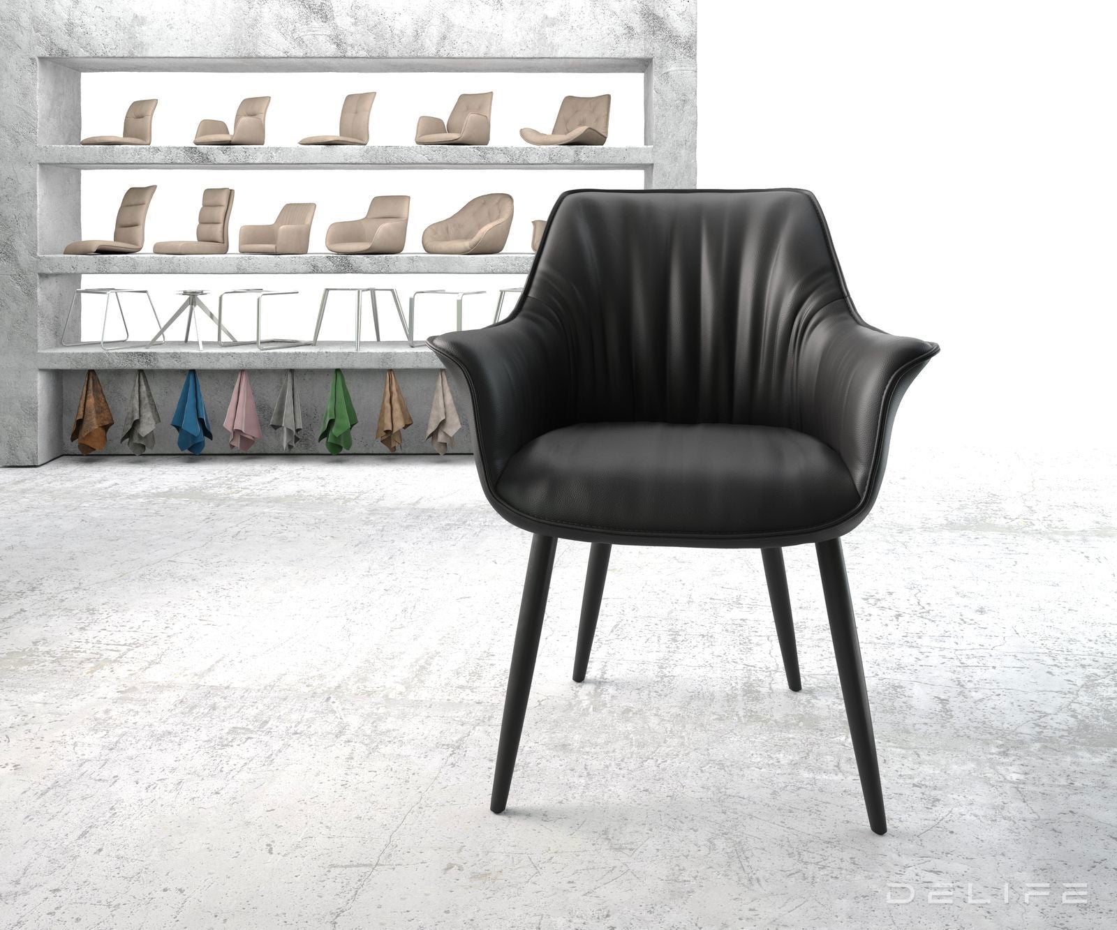 Jedilni stol Keila, Material: Usnje