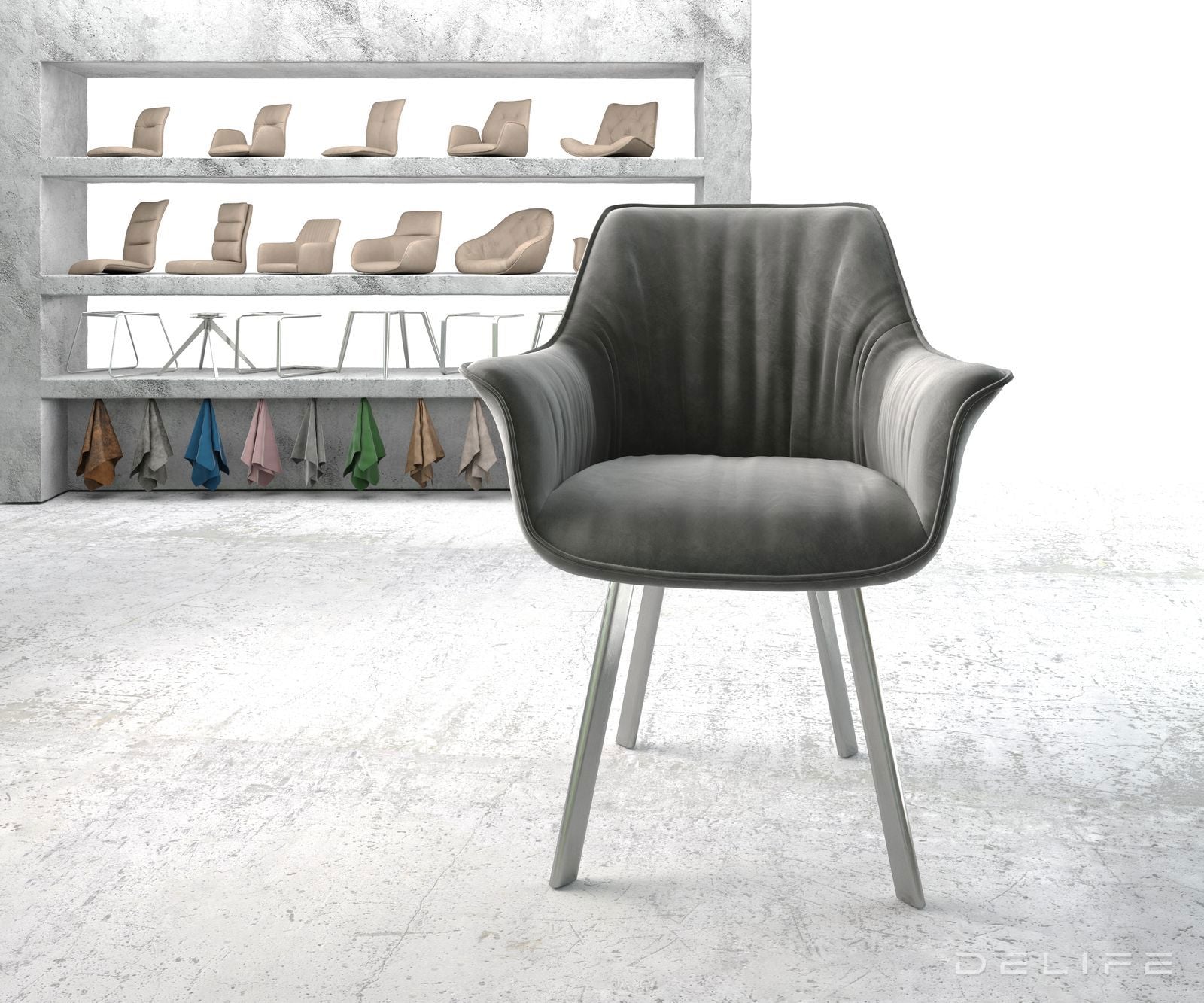 Jedilni stol Keila, Material: Žamet