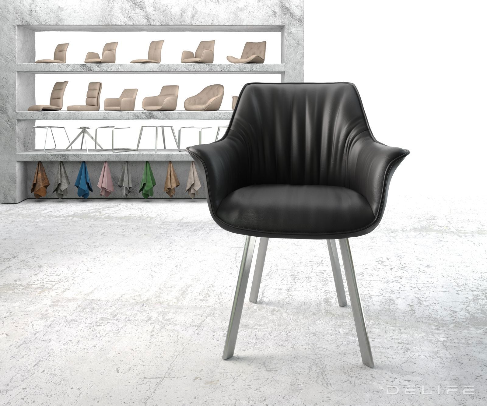 Jedilni stol Keila, Material: Usnje