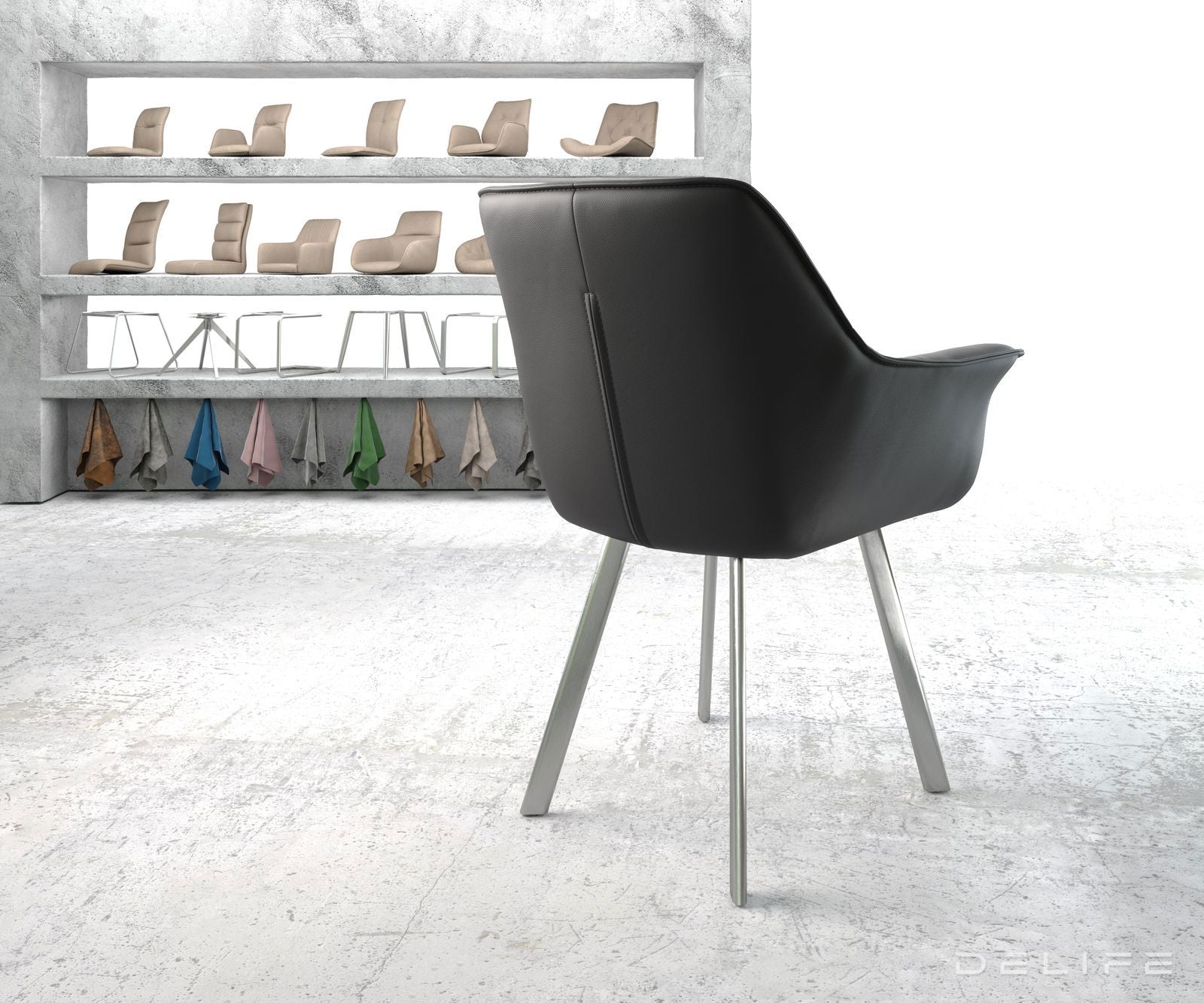 Jedilni stol Keila, Material: Usnje