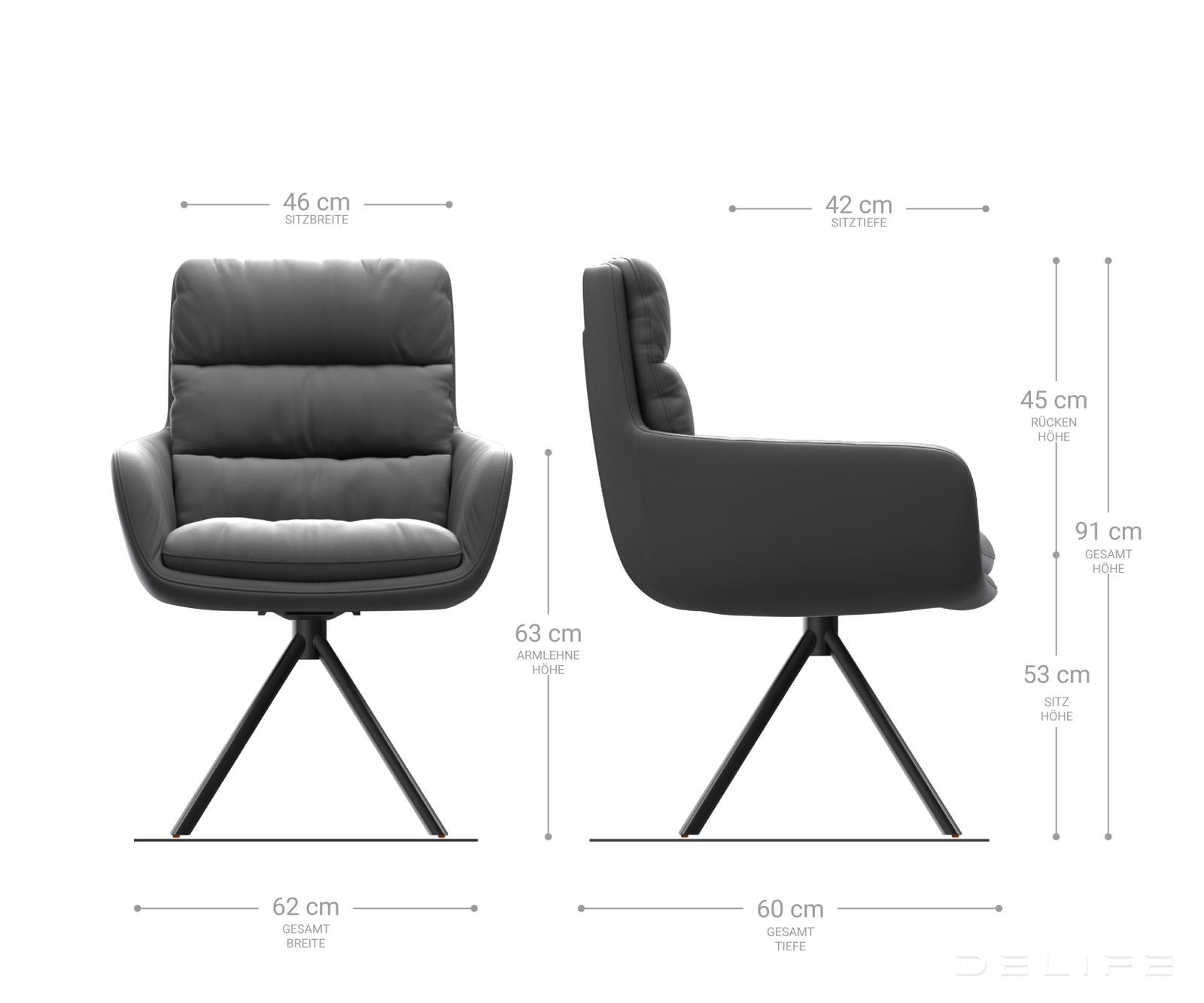 Jedilni stol Abelia z nasloni za roke, Material: Mikrofibra