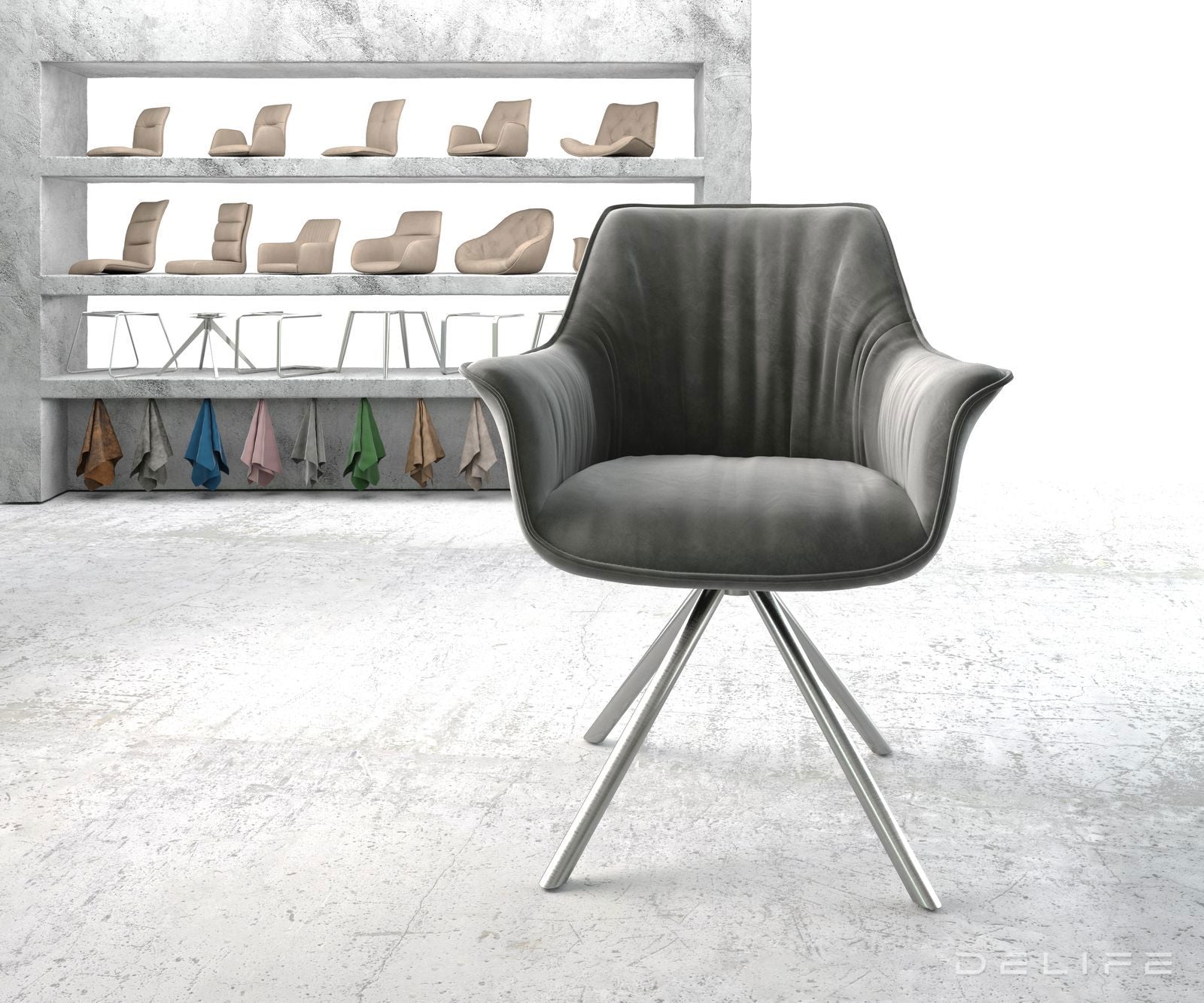 Jedilni stol Keila, Material: Žamet