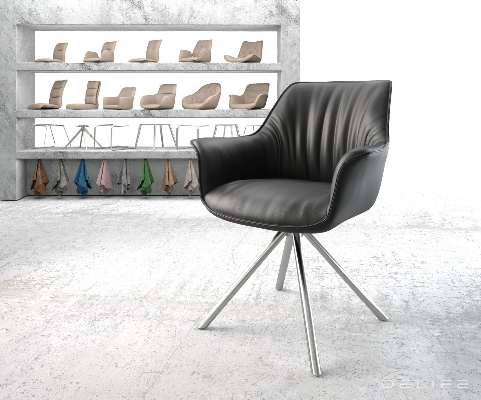 Jedilni stol Keila, Material: Usnje