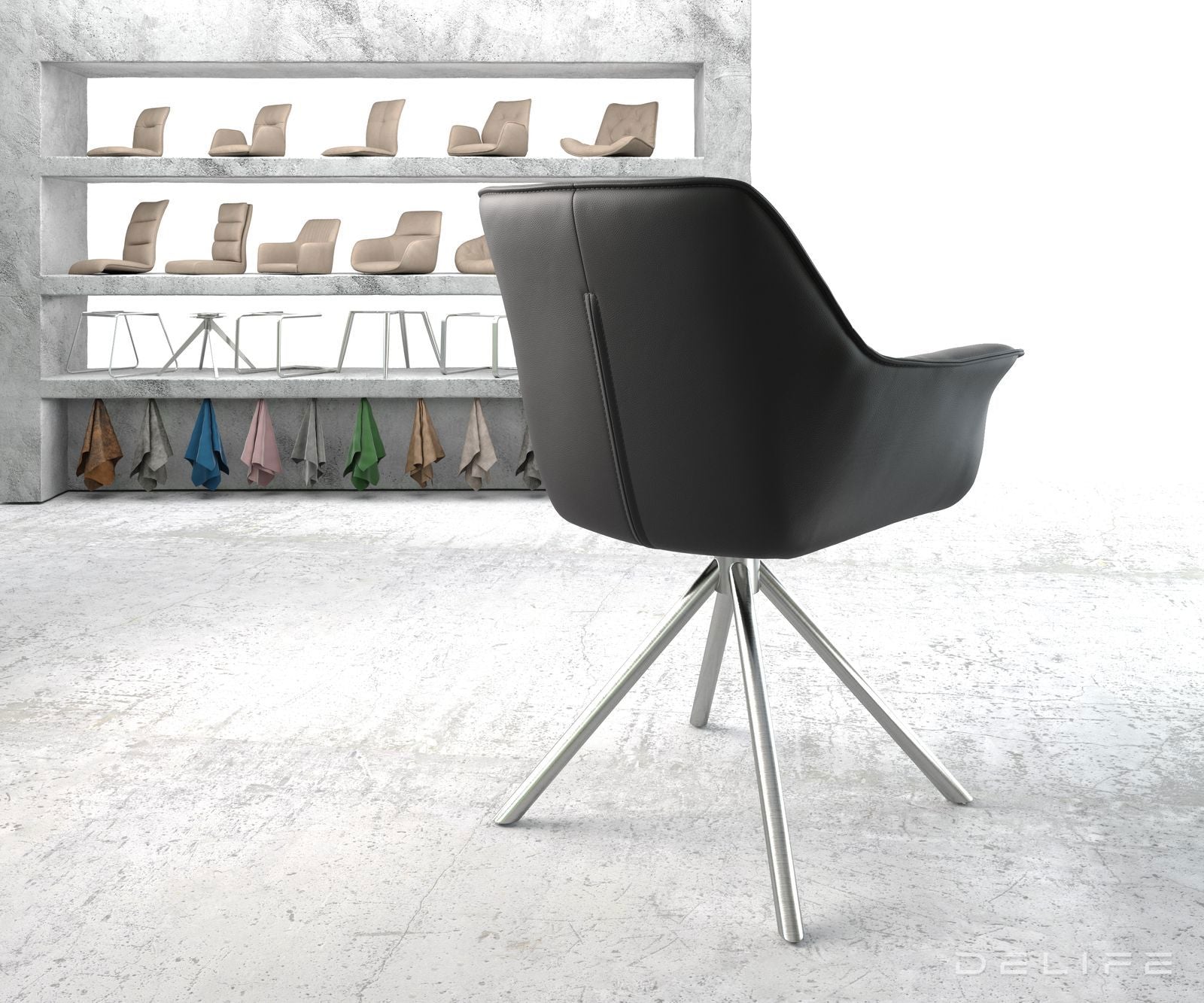 Jedilni stol Keila, Material: Usnje