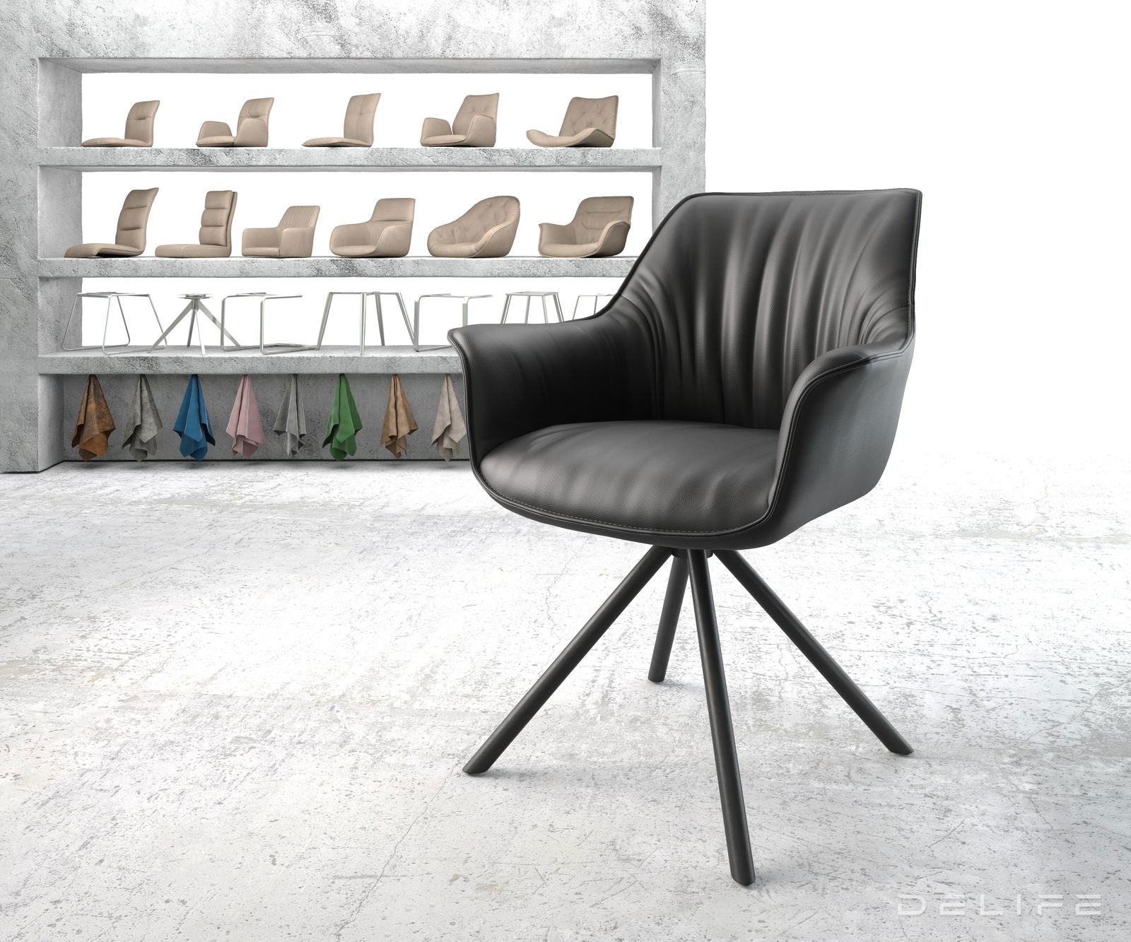 Jedilni stol Keila, Material: Usnje