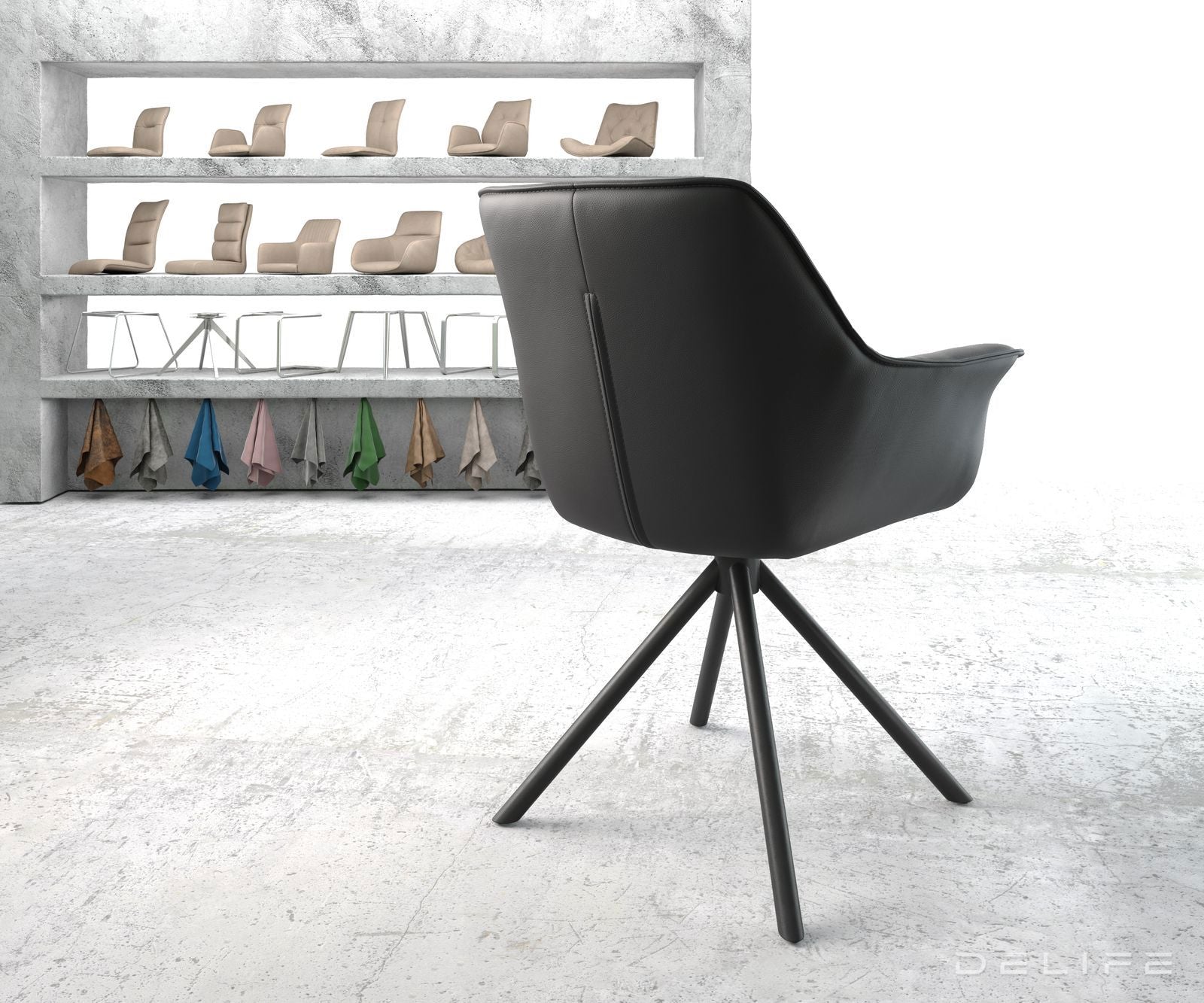 Jedilni stol Keila, Material: Usnje