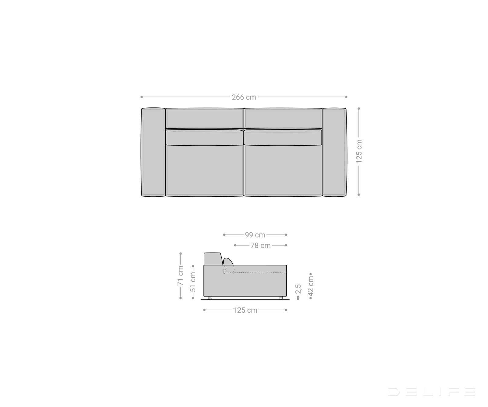 Kavč Sirpio XL 270x130cm, Material: Mikrofibra
