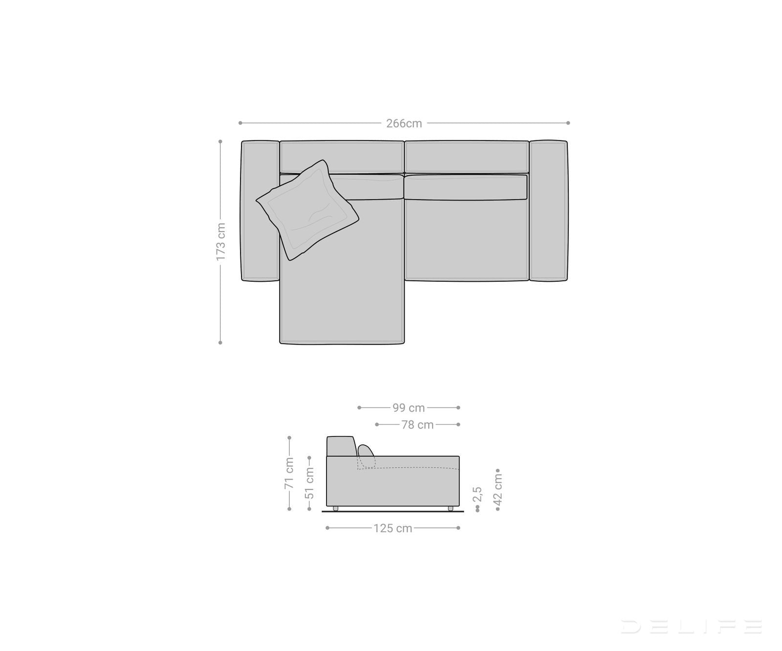 Kotna sedežna garnitura Sirpio XL 266x173cm, Material: Mikrofibra