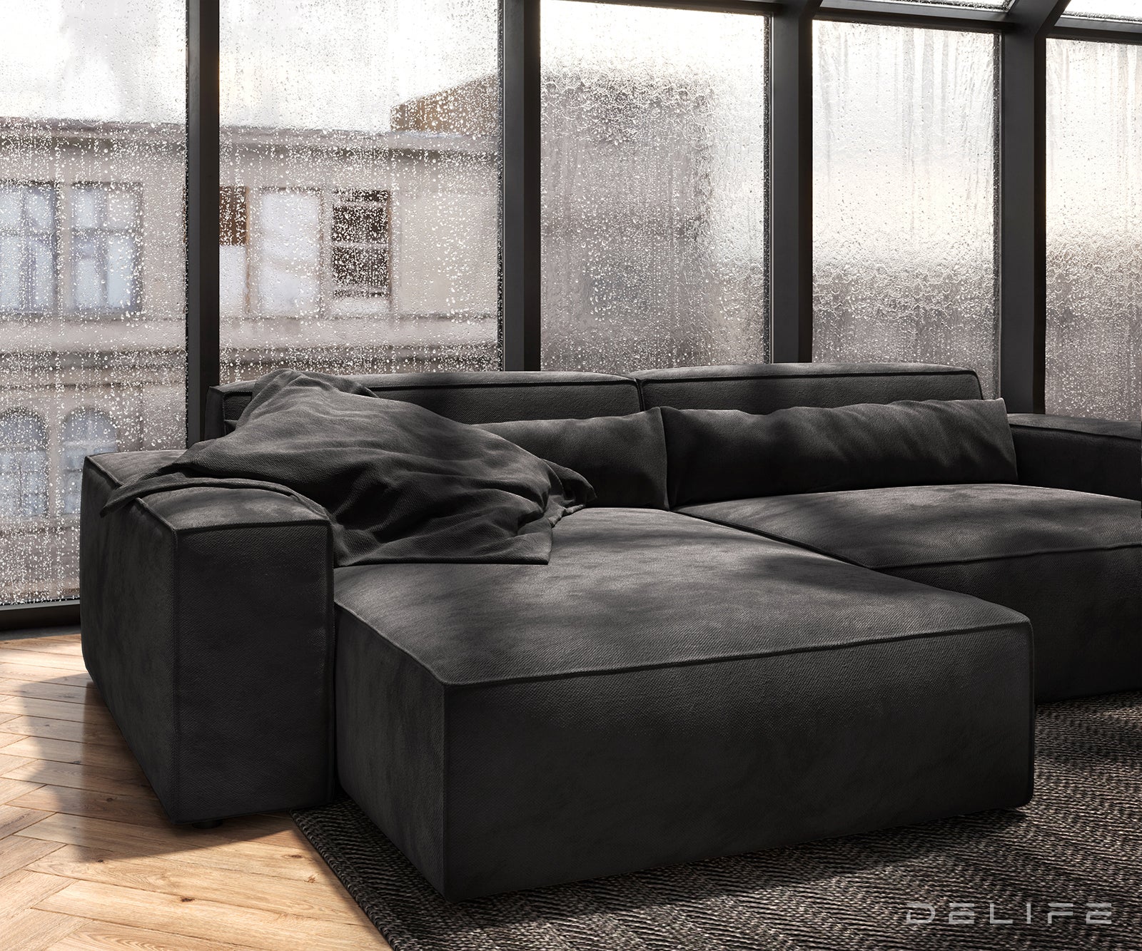 Kotna sedežna garnitura Sirpio XL 266x173cm, Material: Mikrofibra