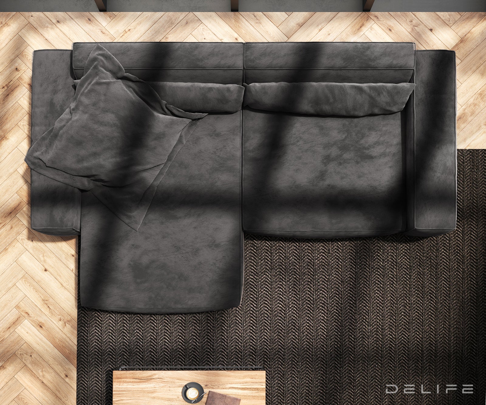 Kotna sedežna garnitura Sirpio XL 266x173cm, Material: Mikrofibra