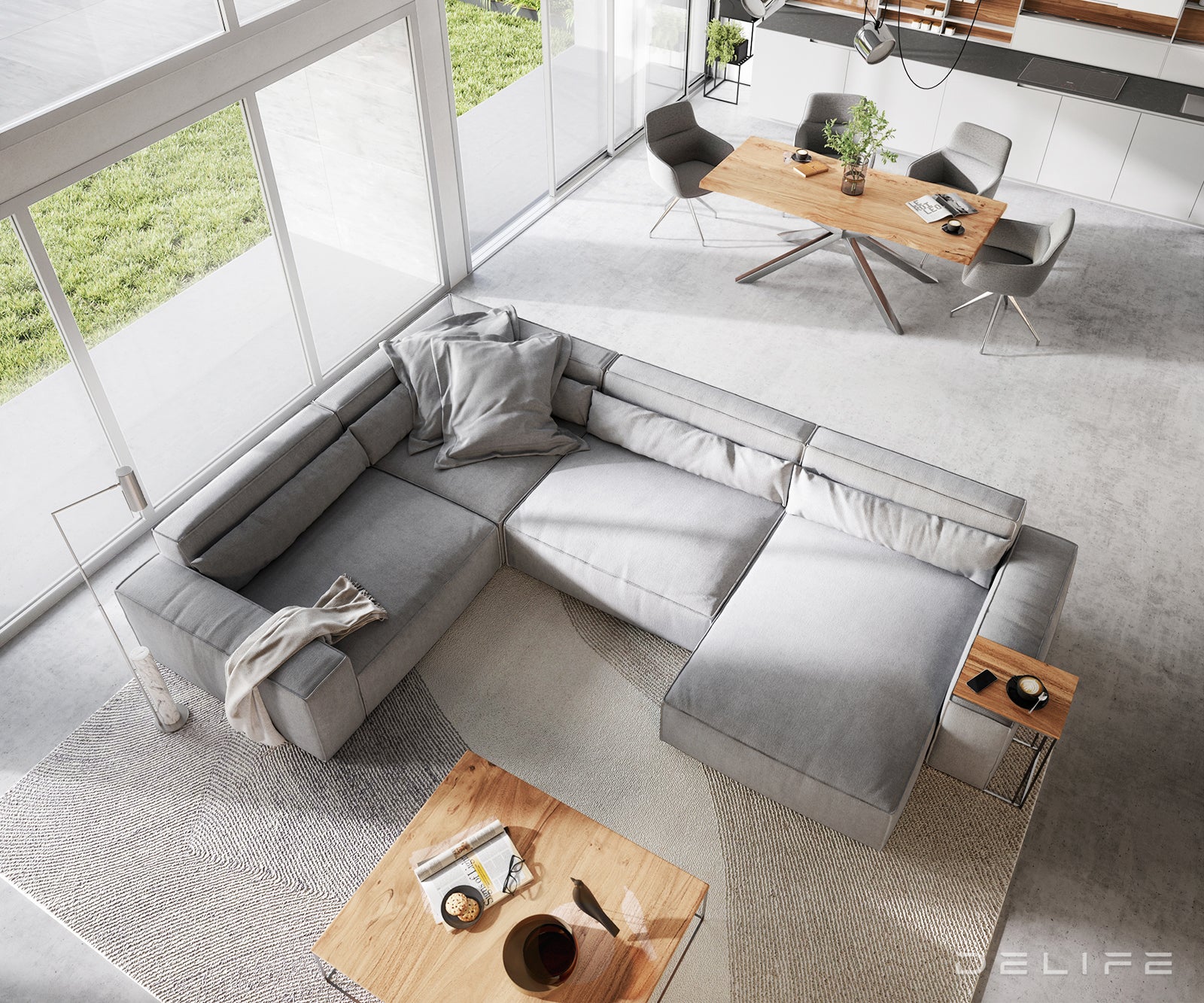 Velika kotna sedežna garnitura Sirpio XL 360x258cm, Material: Mikrofibra