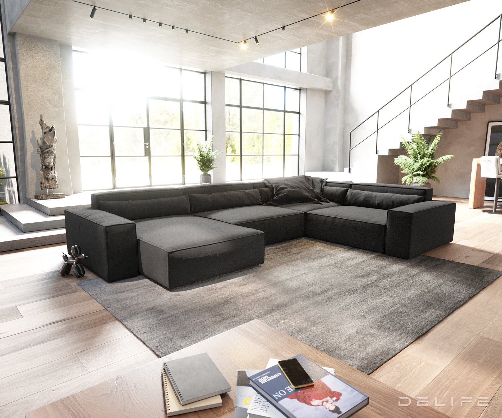 Velika kotna sedežna garnitura Sirpio XL 360x258cm, Material: Mikrofibra