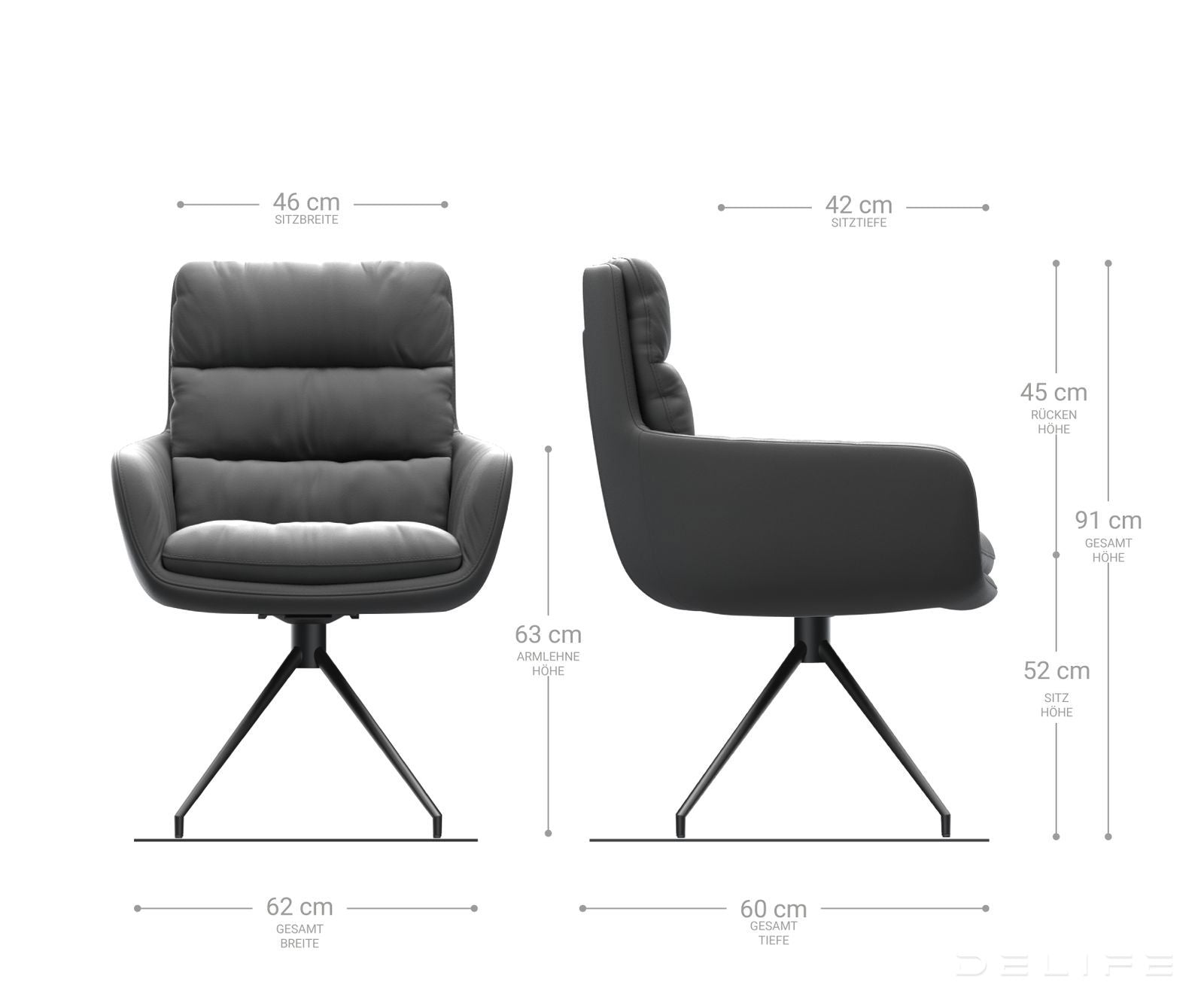 Jedilni stol Abelia z nasloni za roke, Material: Mikrofibra