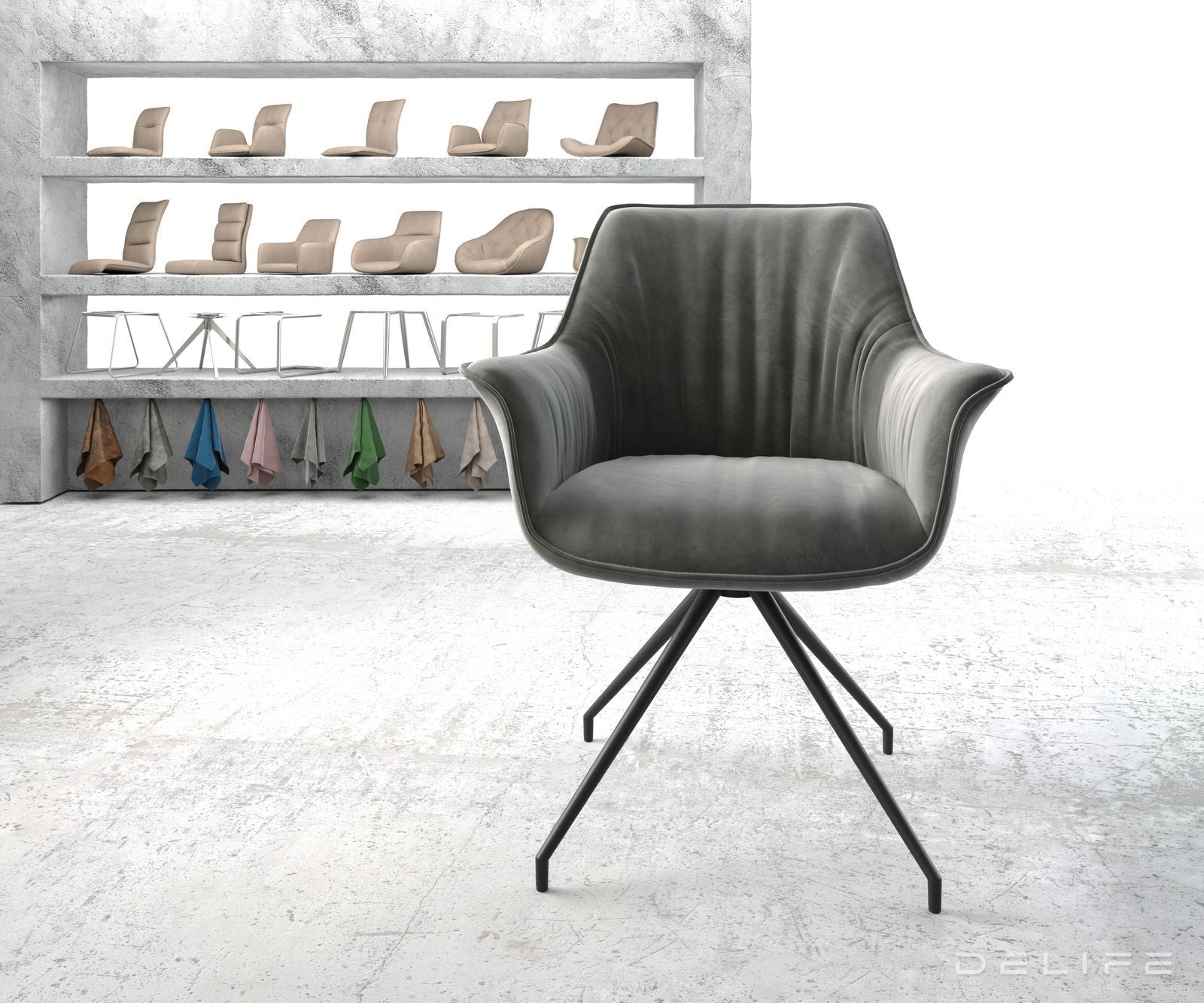 Jedilni stol Keila, Material: Žamet