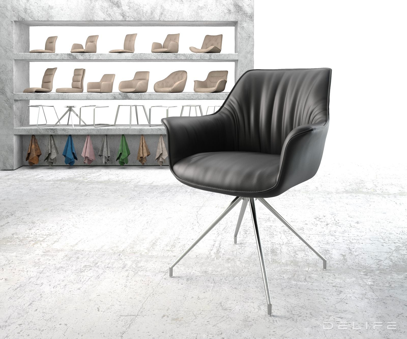 Jedilni stol Keila, Material: Usnje