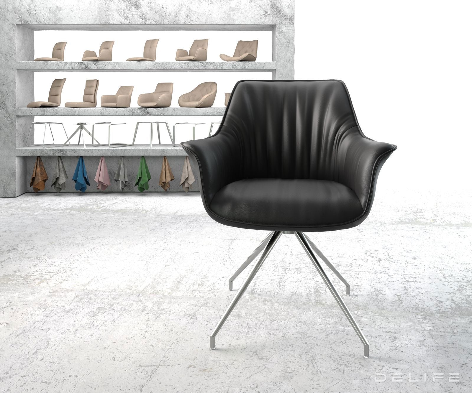 Jedilni stol Keila, Material: Usnje