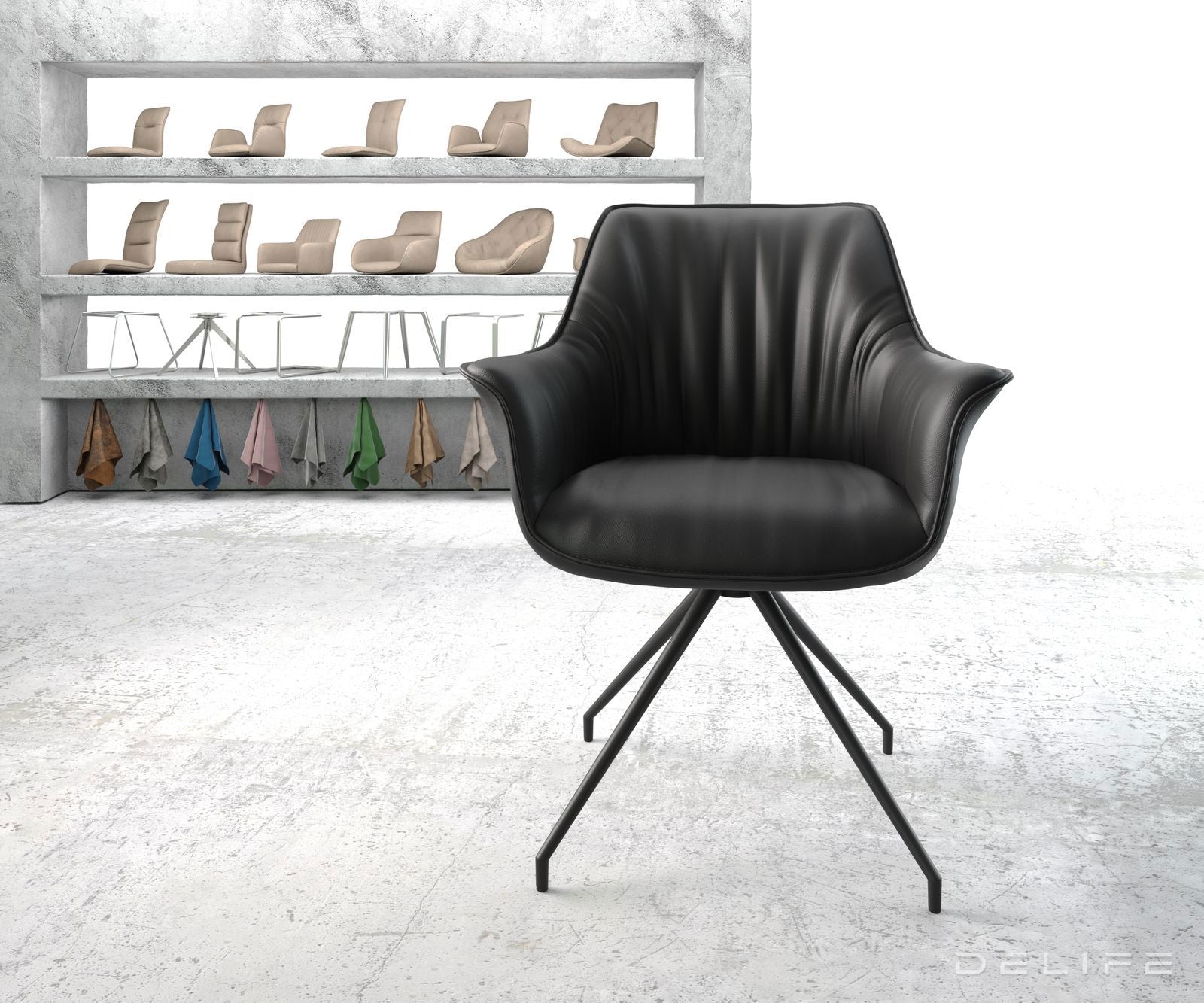 Jedilni stol Keila, Material: Usnje