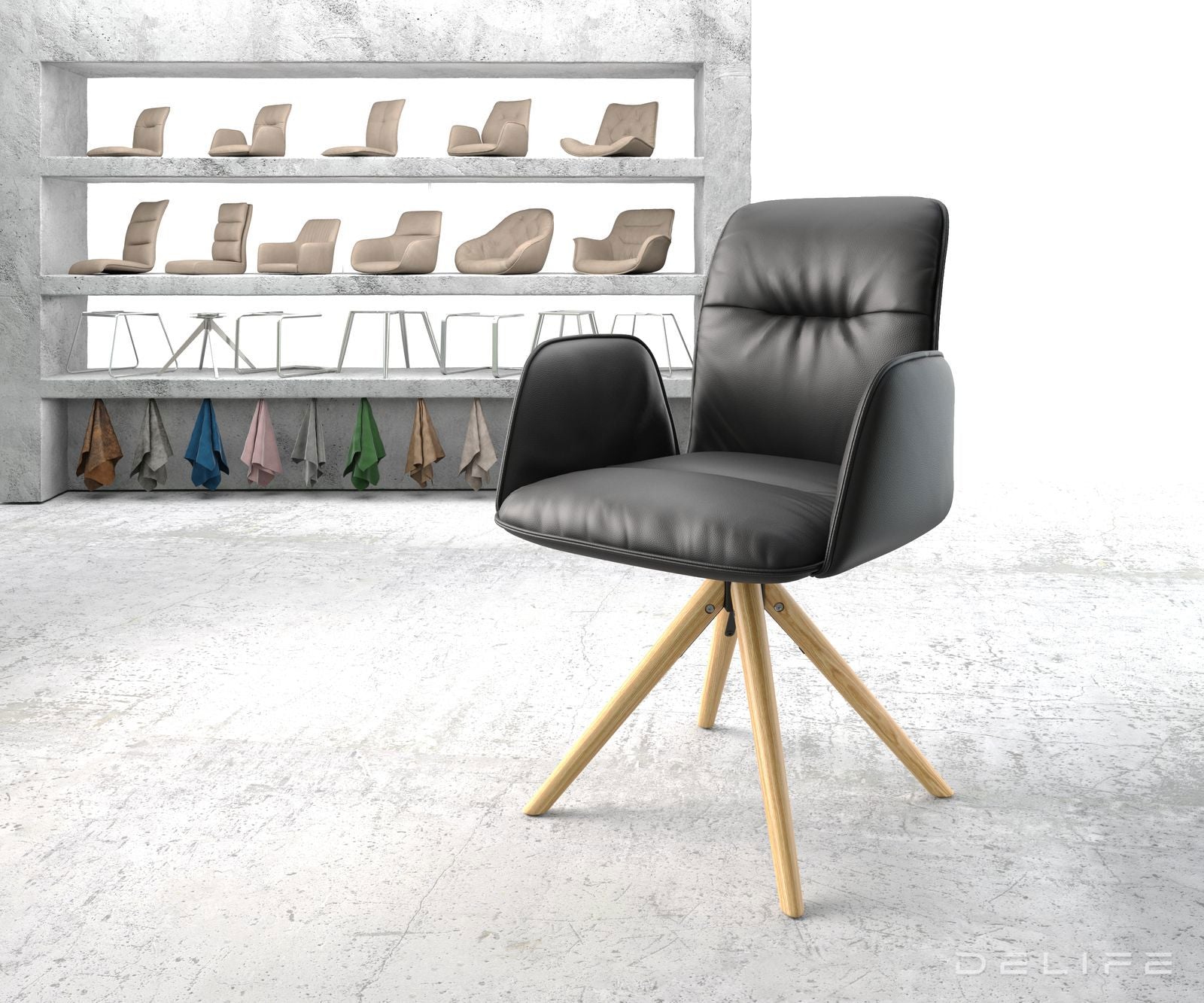 Jedilni stol Vinja, Material: Usnje 