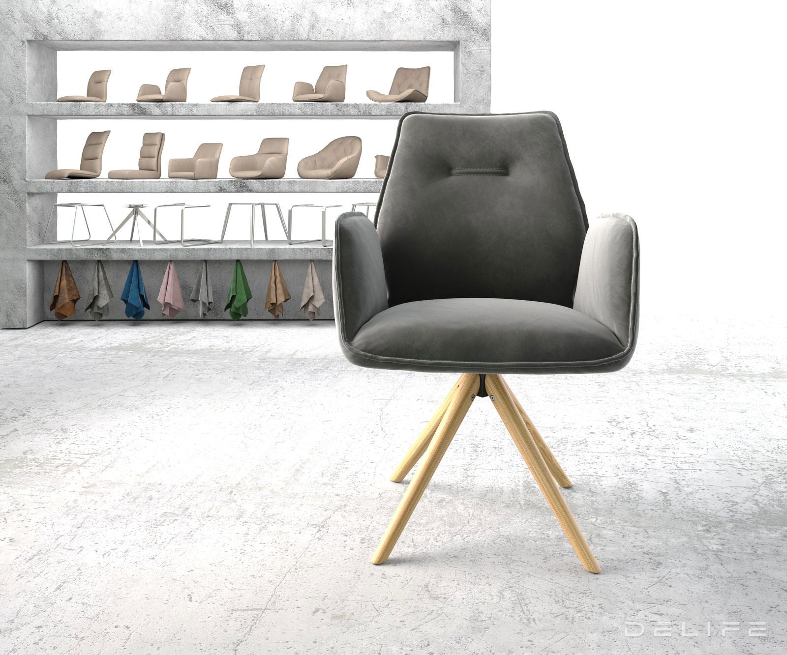 Jedilni stol Zoa, Material: Žamet