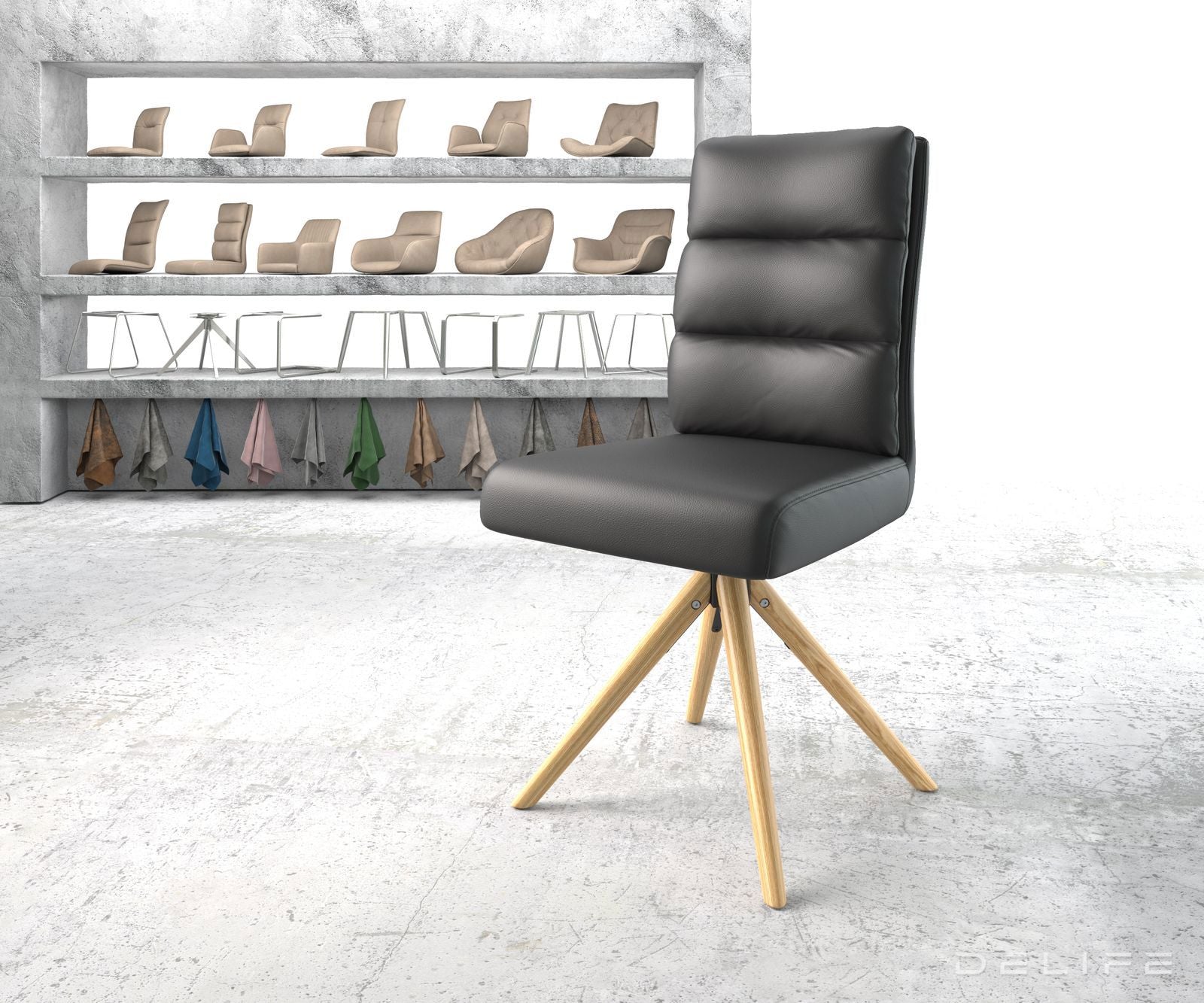 Jedilni stol Pela, Material: Usnje