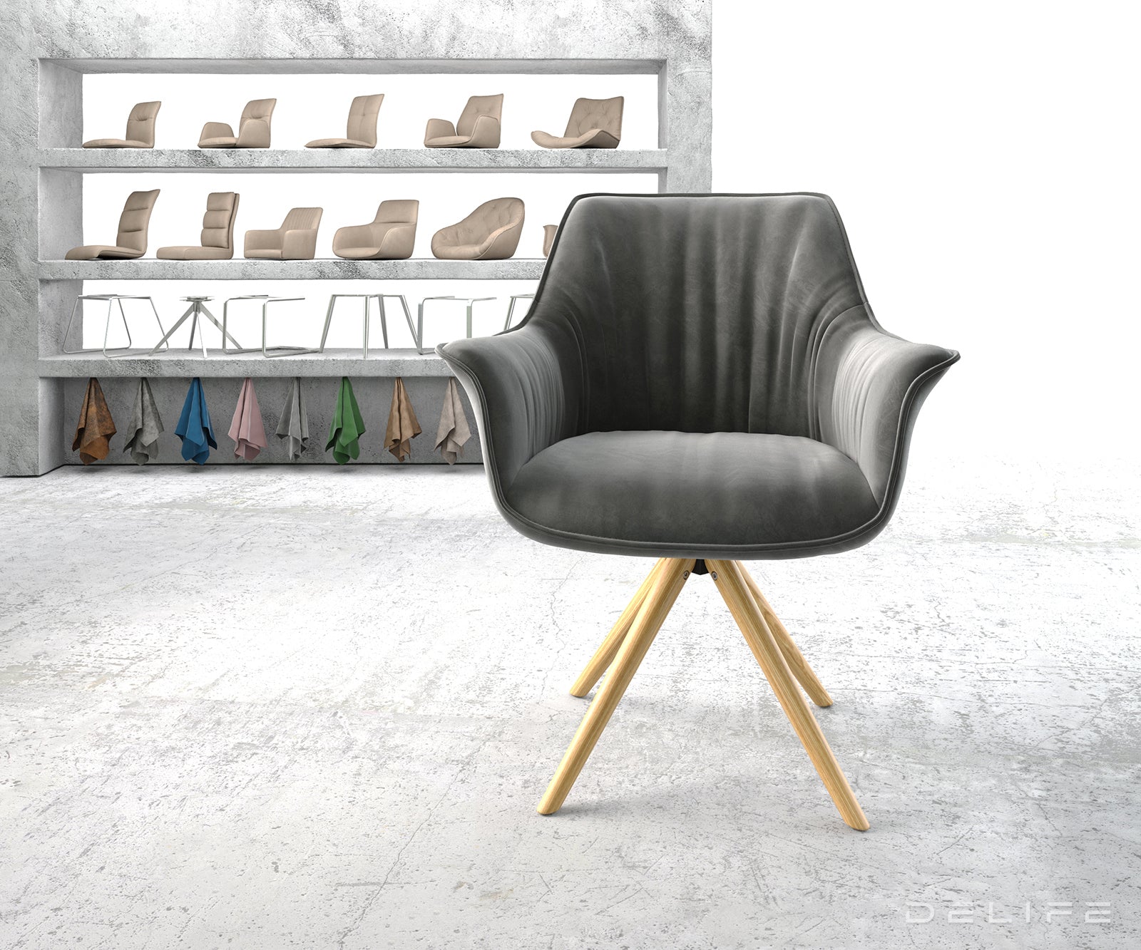 Jedilni stol Keila, Material: Žamet