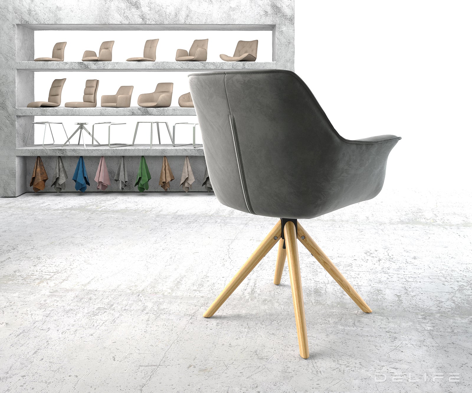 Jedilni stol Keila, Material: Žamet