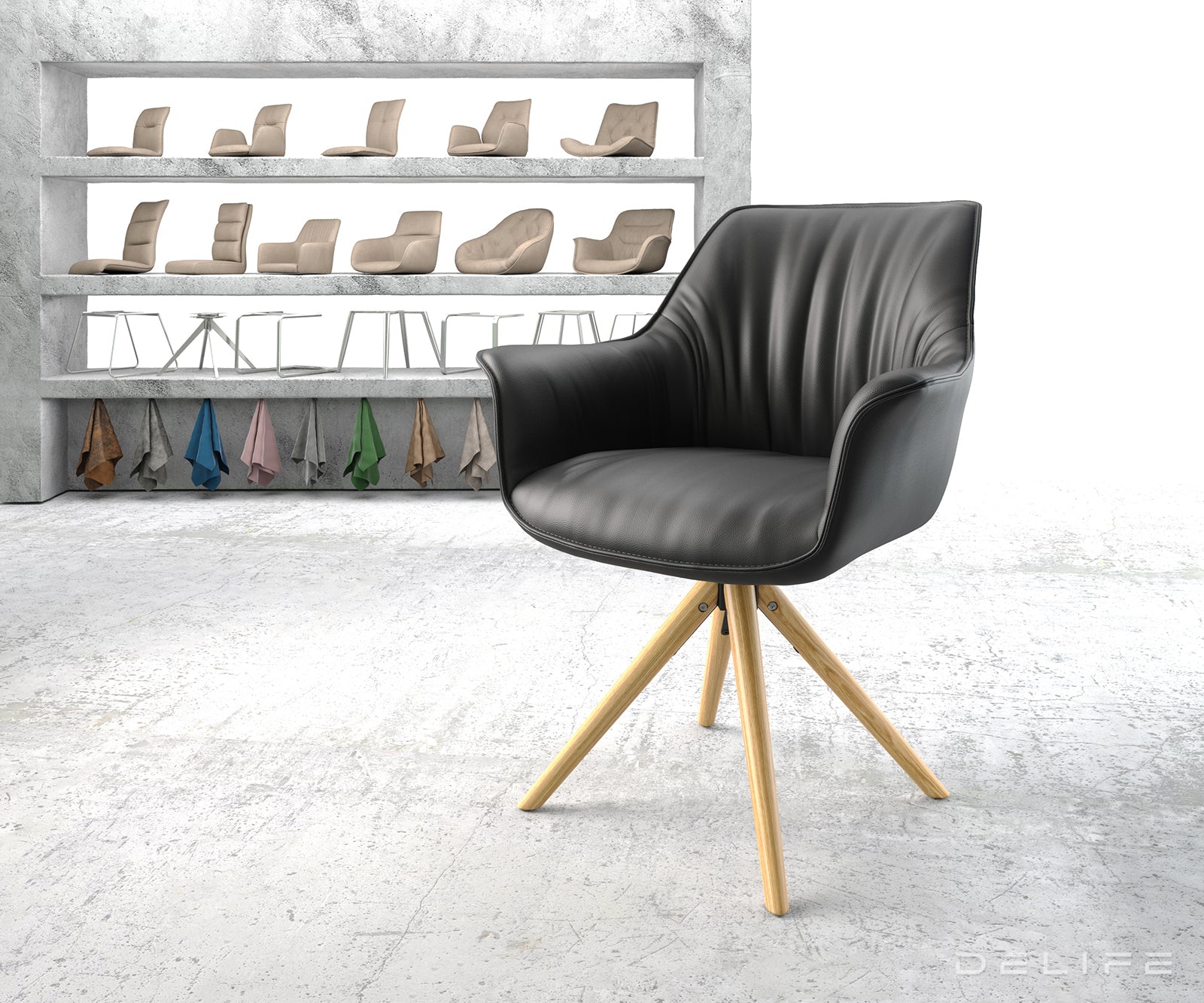 Jedilni stol Keila, Material: Usnje