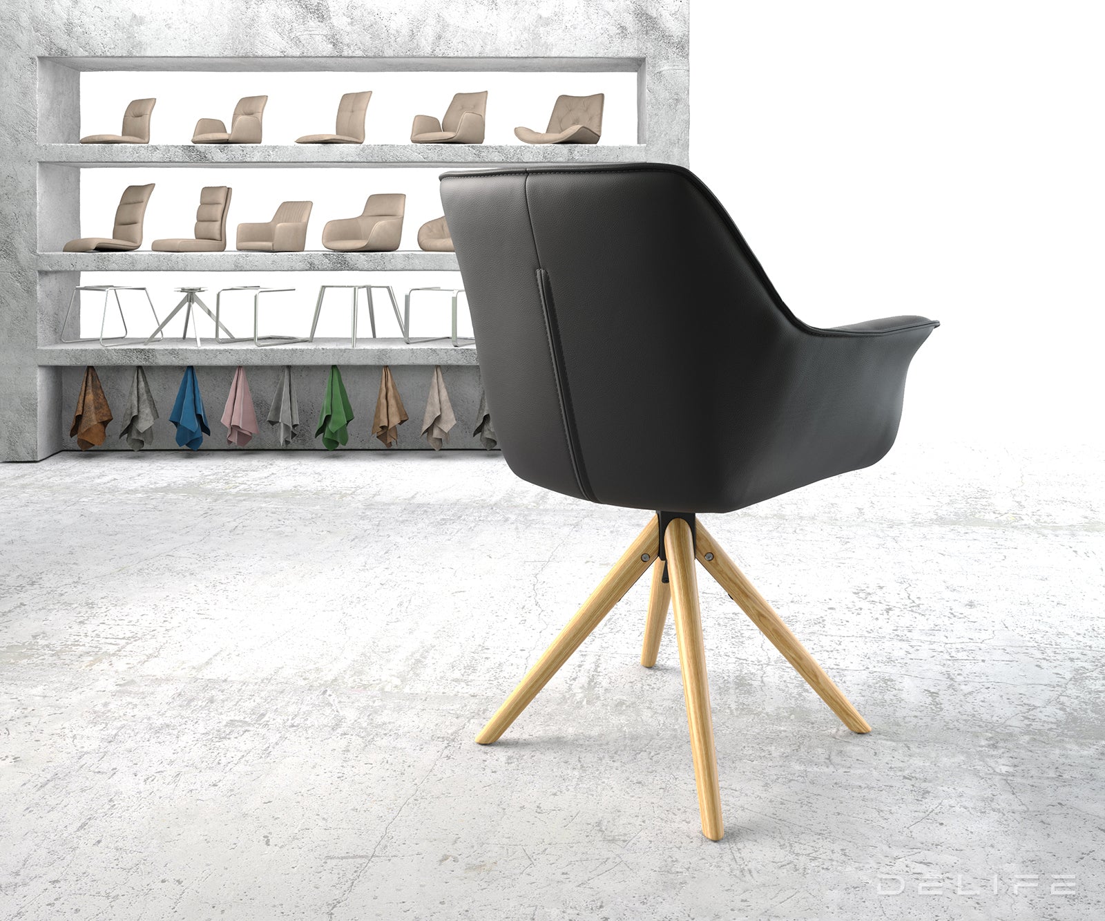 Jedilni stol Keila, Material: Usnje