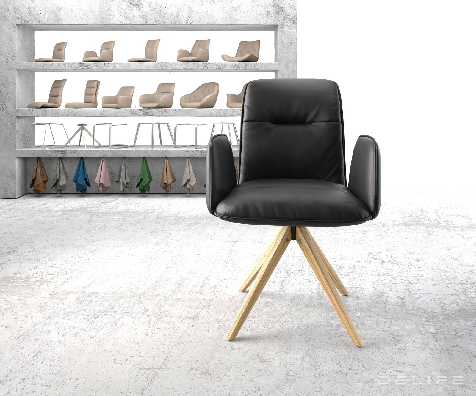 Jedilni stol Vinja, Material: Usnje 