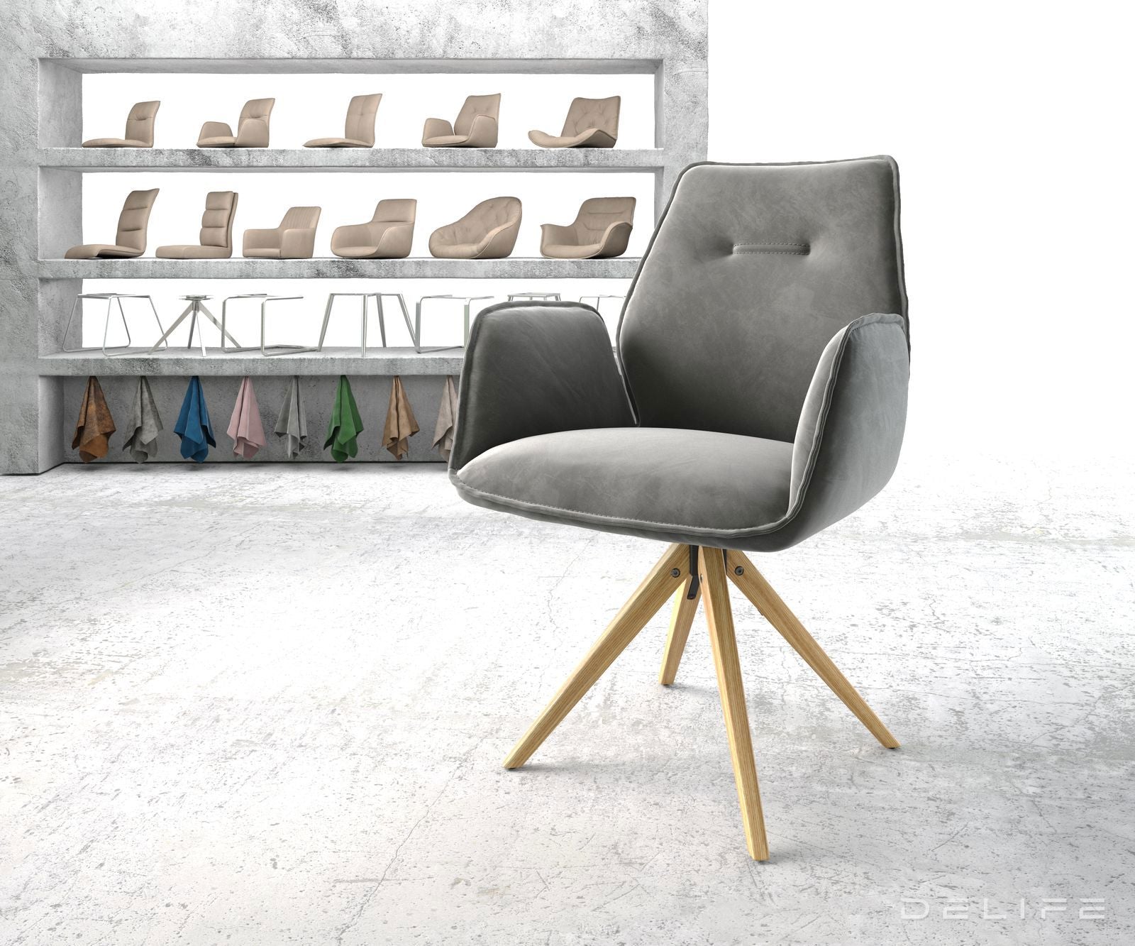 Jedilni stol Zoa, Material: Žamet