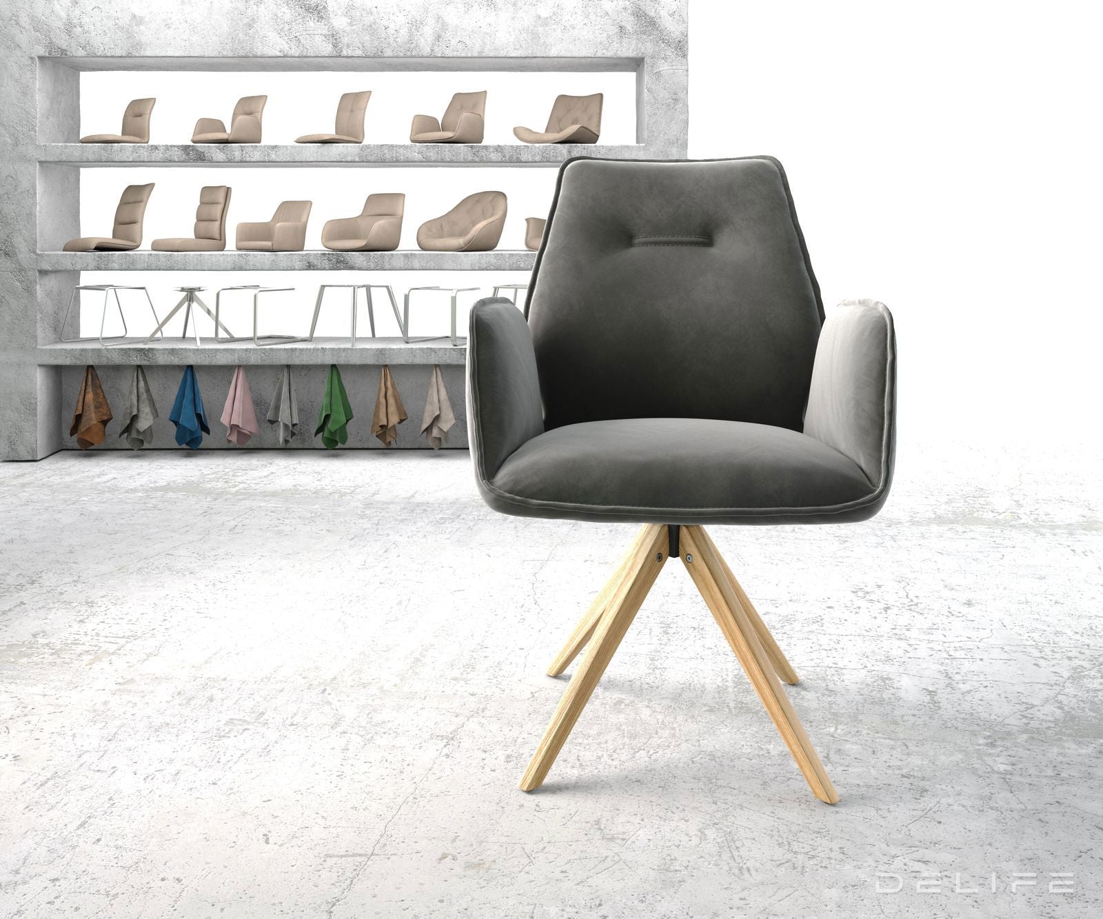 Jedilni stol Zoa, Material: Žamet