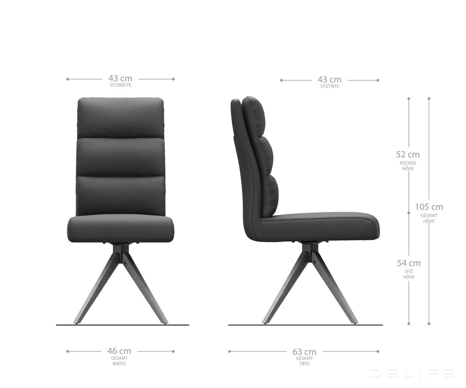 Jedilni stol Pela, Material: Usnje