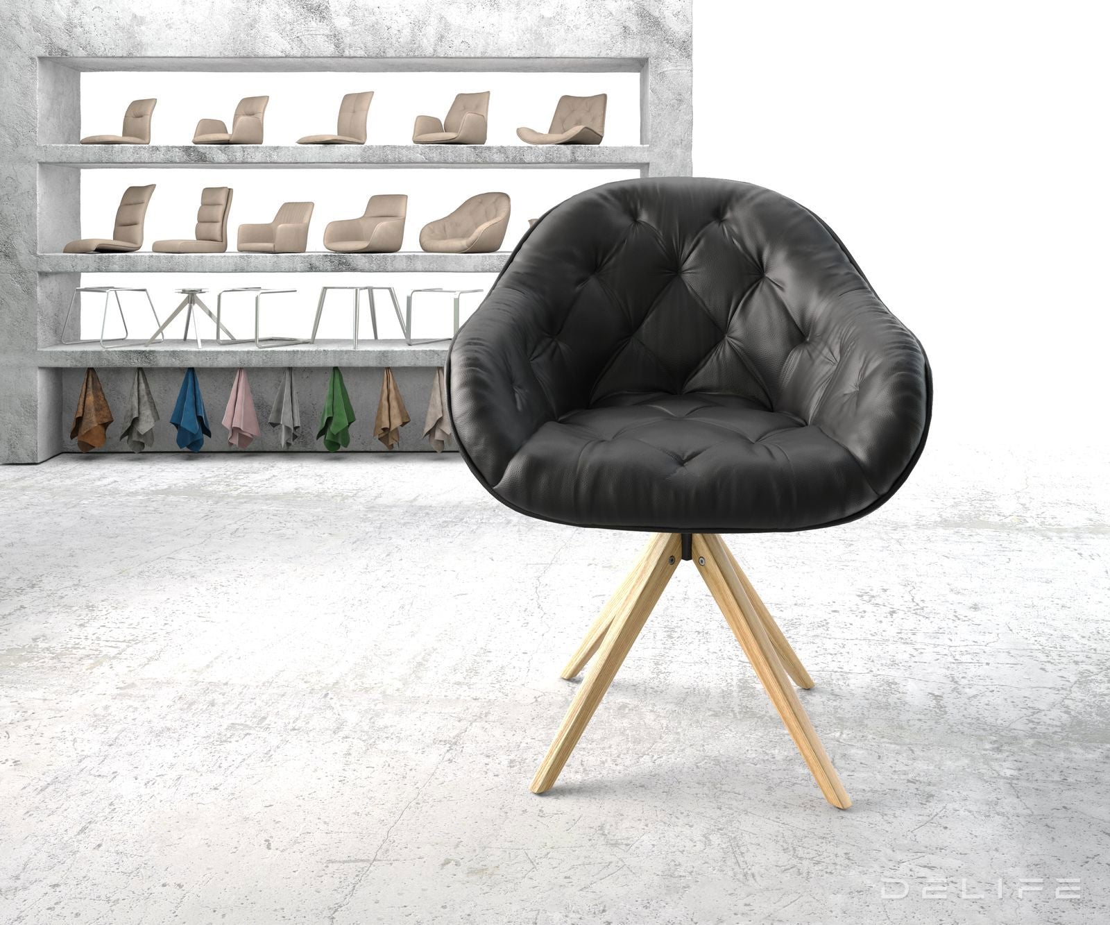 Jedilni stol Gaio, Material: Usnje