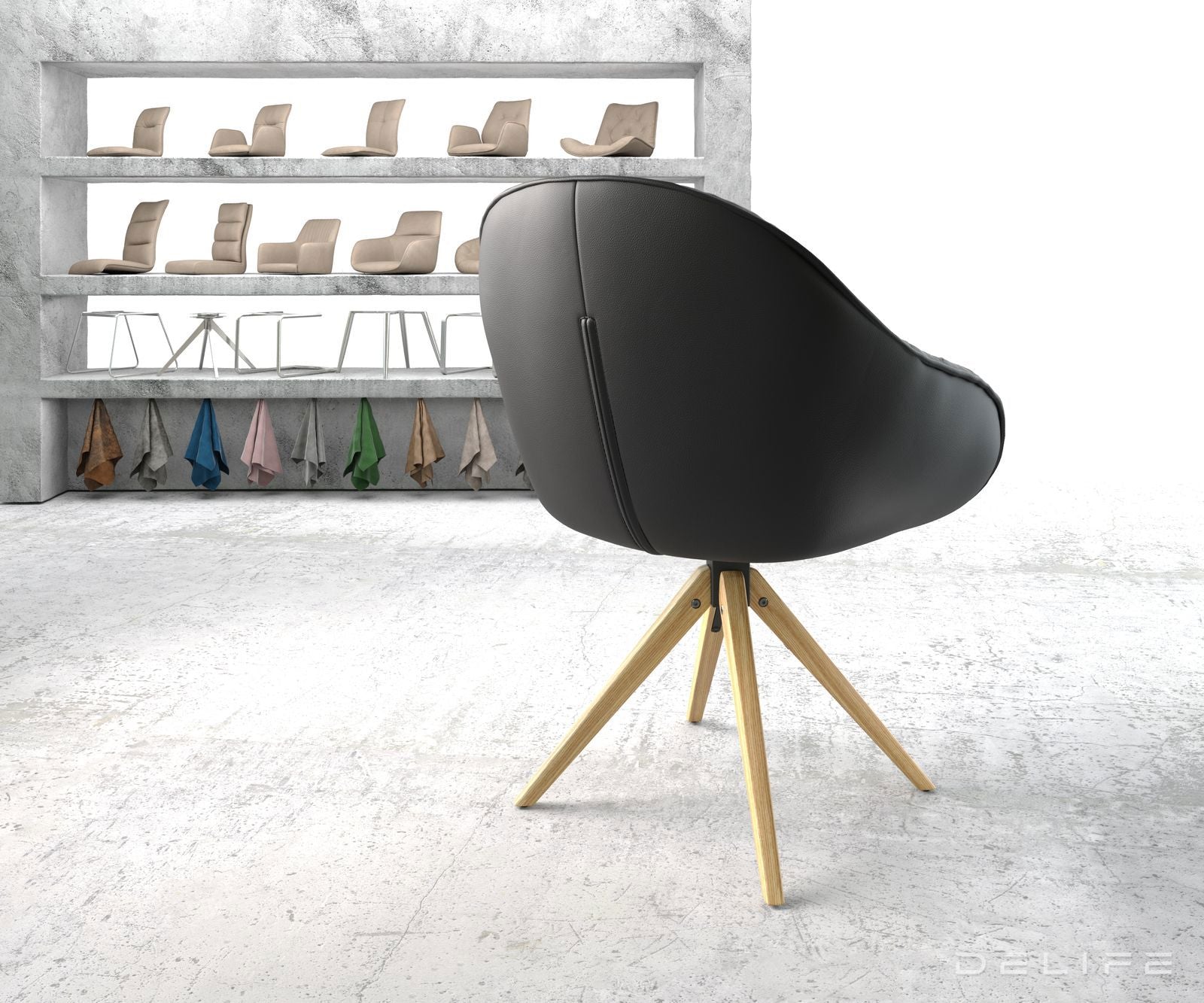 Jedilni stol Gaio, Material: Usnje